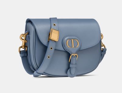 image of O1W1Db11223 Medium Dior Bobby Bag In Denim Blue, Women's