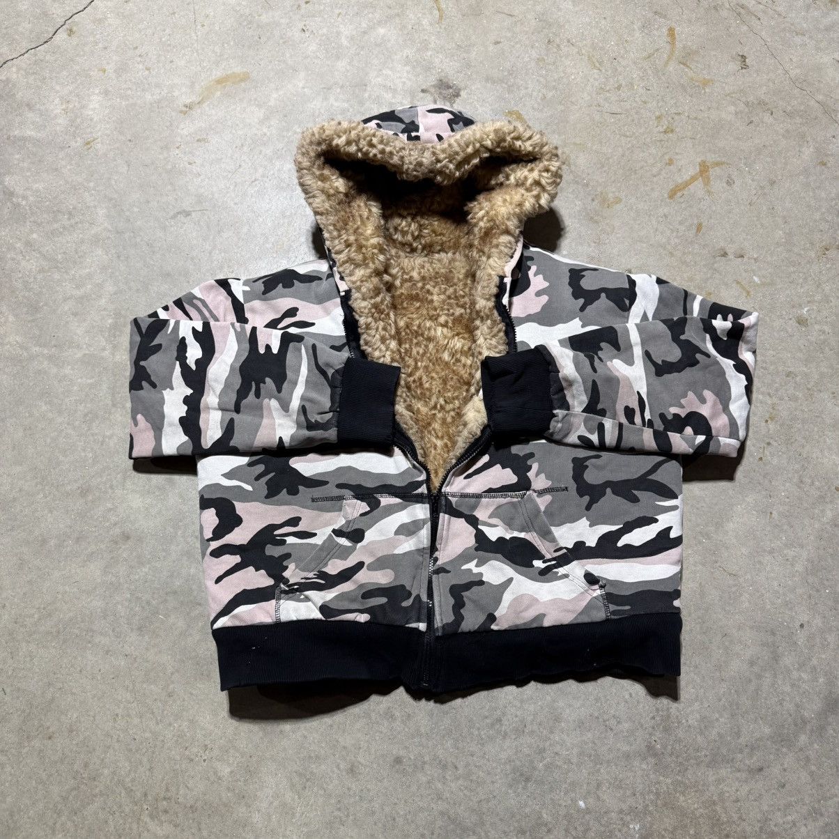 Playboi Carti Vintage Camo Sherpa Lined Zip Up Hoodie Size Large Size US L / EU 52-54 / 3 - 1 Thumbnail