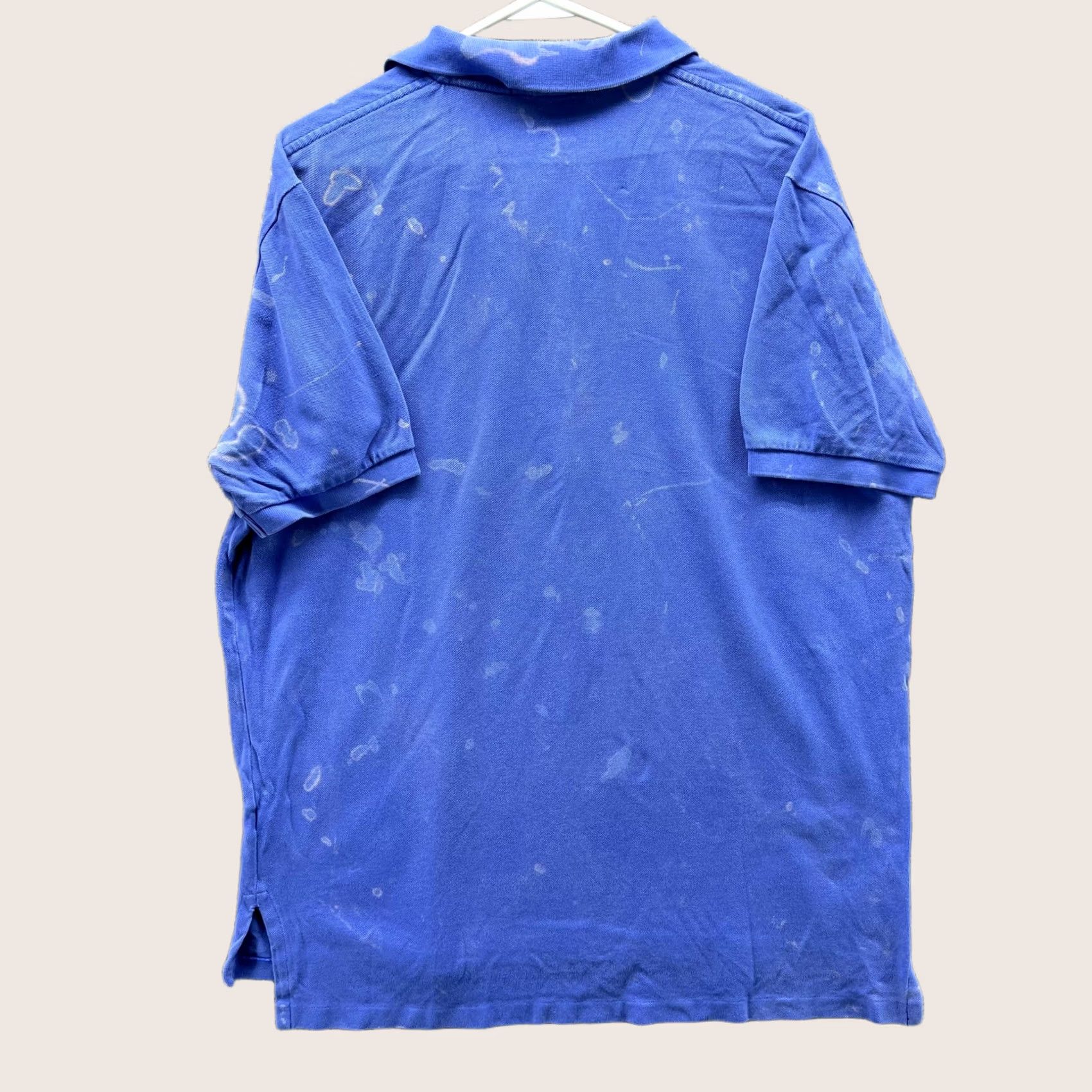 Polo Ralph Lauren VINTAGE Polo by Ralph Lauren Polo Shirt Mens L Blue Pony Logo Bleach Stained Bleached Stains Size US L / EU 52-54 / 3 - 1 Thumbnail
