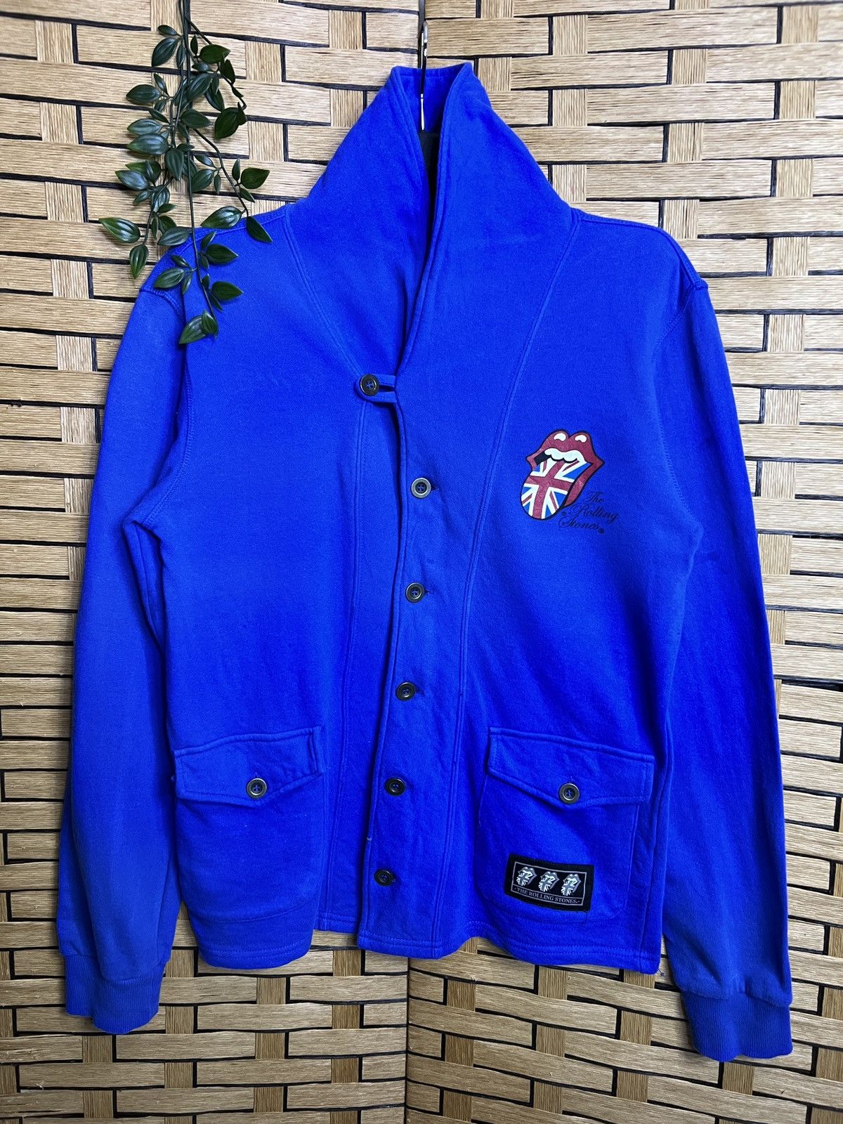 image of In The Attic x The Rolling Stones Cardigan in Blue, Men's (Size Small)