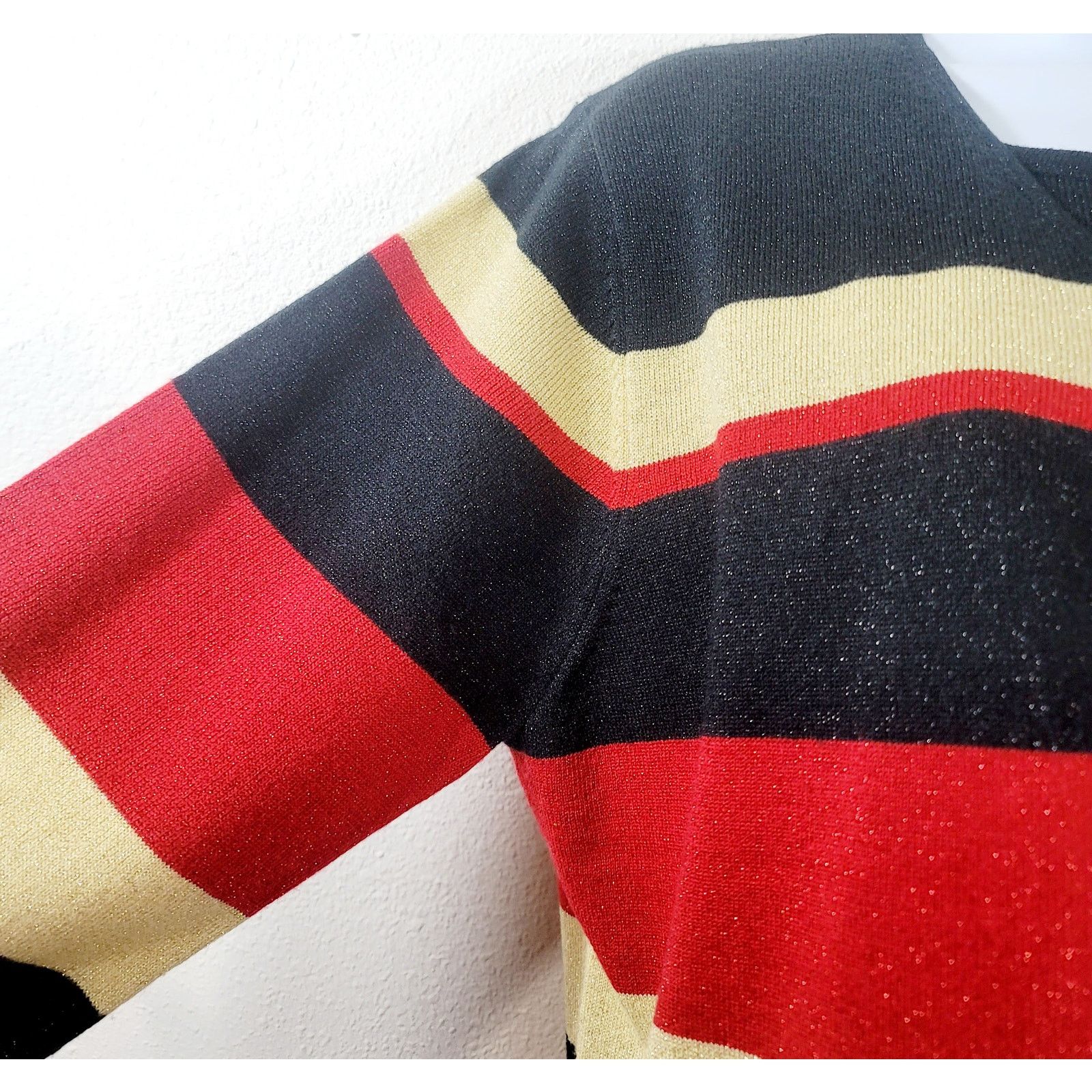 Other SAG Harbor Black Red Gold Sparkly 2 In 1 Sweater Top Medium Size M / US 6-8 / IT 42-44 - 7 Thumbnail