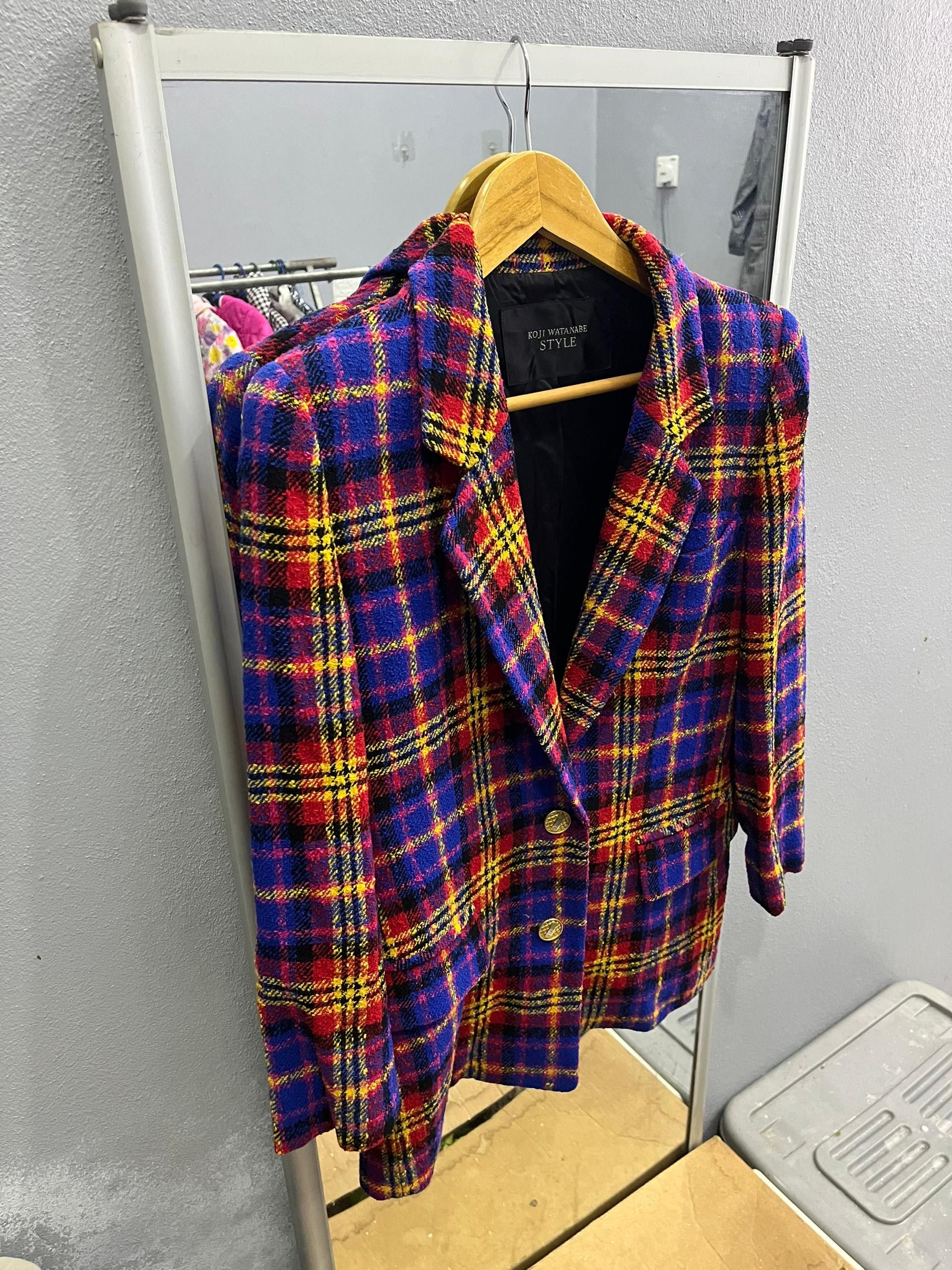 Japanese Brand Koji Watanabe Wool Tartan Blazer CDG Yohji Vibe Size US XS / EU 42 / 0 - 3 Thumbnail