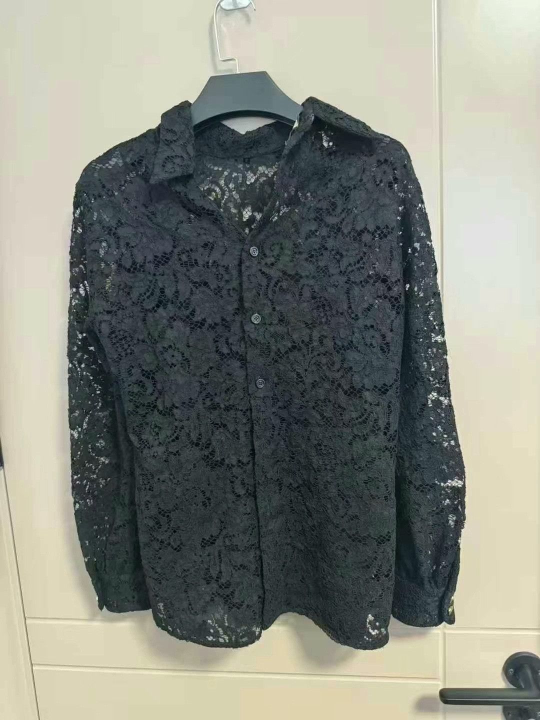Gucci gucci black lace button-up shirt Size S / US 4 / IT 40 - 1 Thumbnail