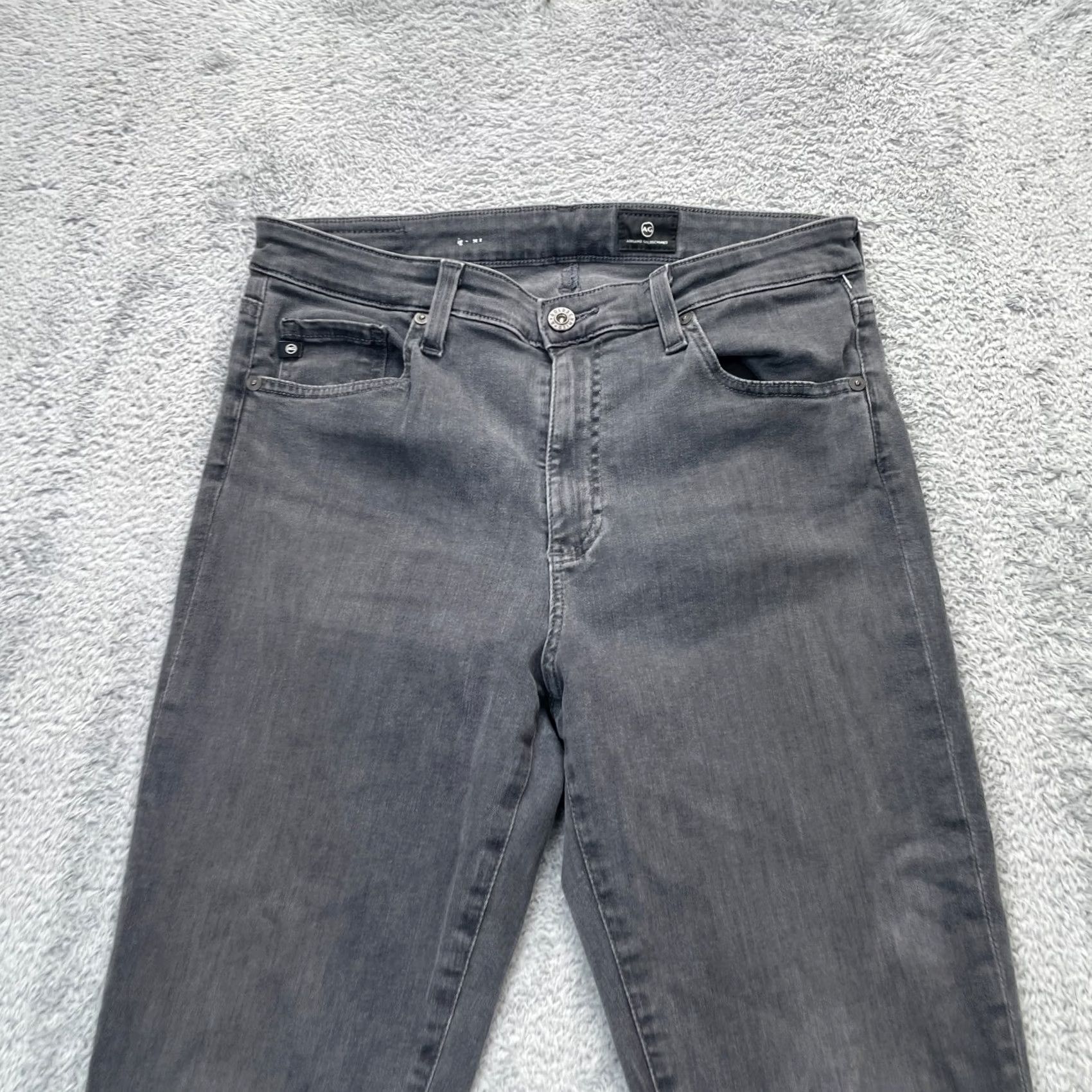Vintage AG Adriano Goldschmied Jeans Womens 29R Gray Skinny Denim High Rise Stretch Leather? No Size 30" / US 8 / IT 44 - 3 Thumbnail