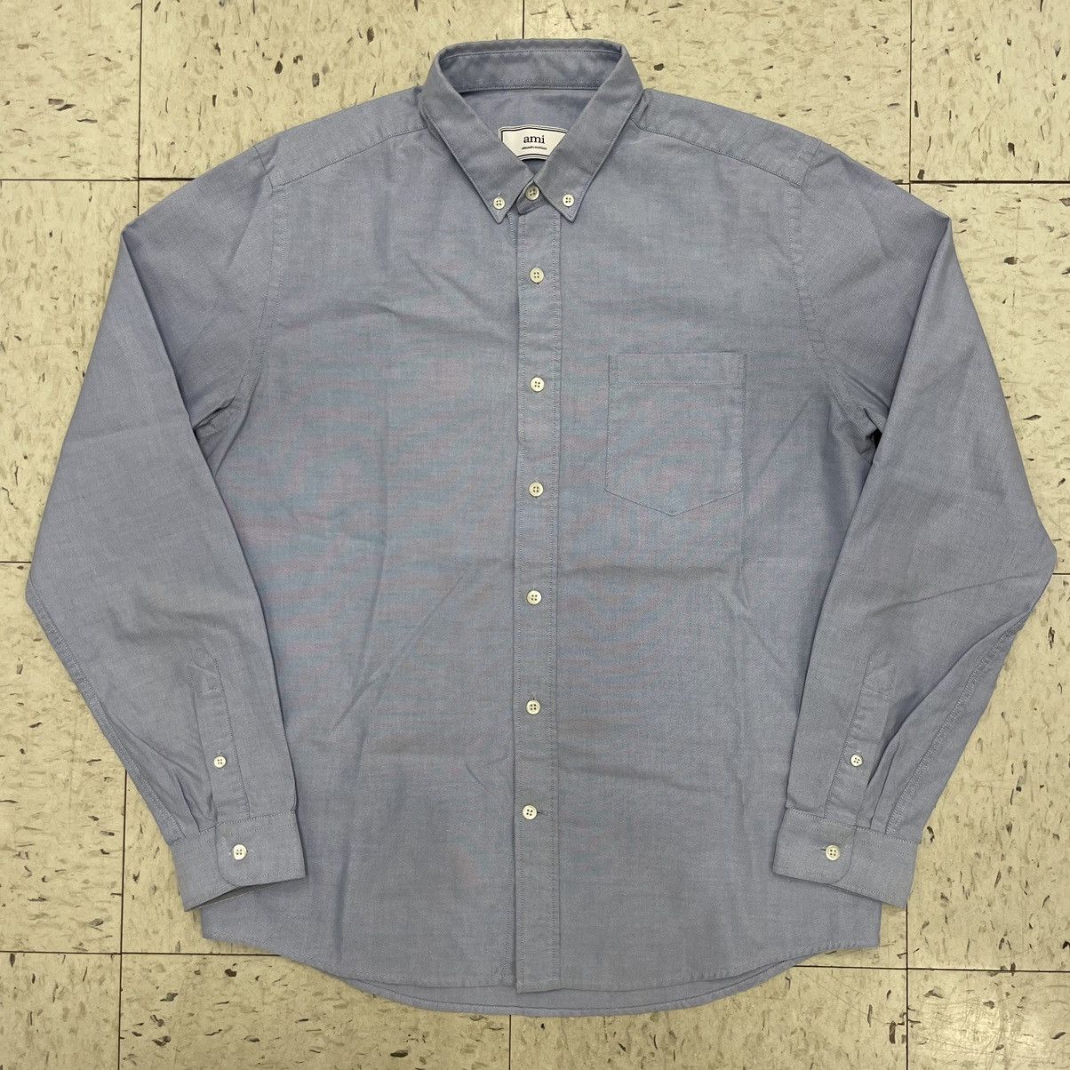 AMI Alexandre Mattiussi Oxford Button Down Shirt Cotton 41 Size US M / EU 48-50 / 2 - 1 Thumbnail