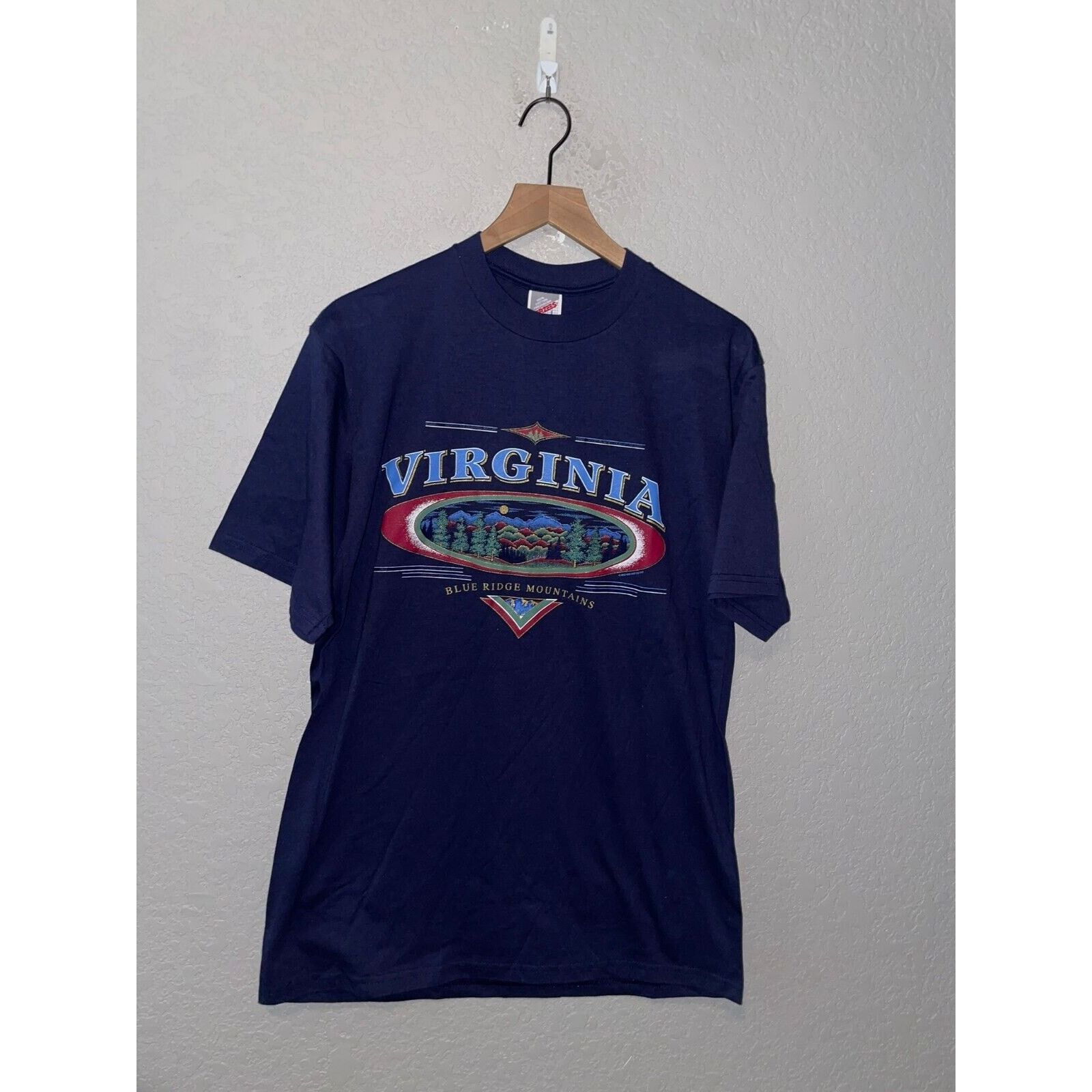 Jerzees Vintage Virginia Shirt Blue Ridge Blue Graphic Tee 90s VTG L Size US L / EU 52-54 / 3 - 1 Thumbnail