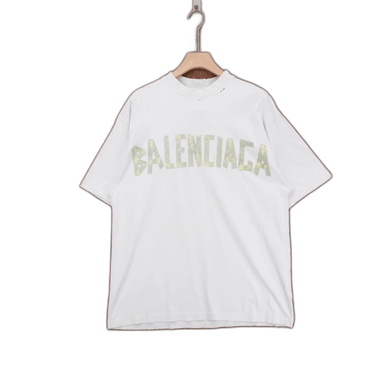 Balenciaga Balenciaga Distressed Logo Short Sleeve Tee Size US S / EU 44-46 / 1 - 1 Thumbnail