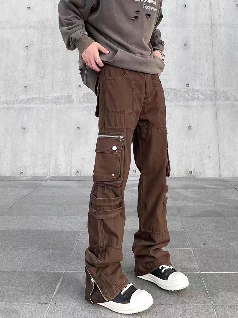 Japanese Brand × Jean High street zip pocket micro flare cargo trousers Size US 30 / EU 46 - 2 Thumbnail