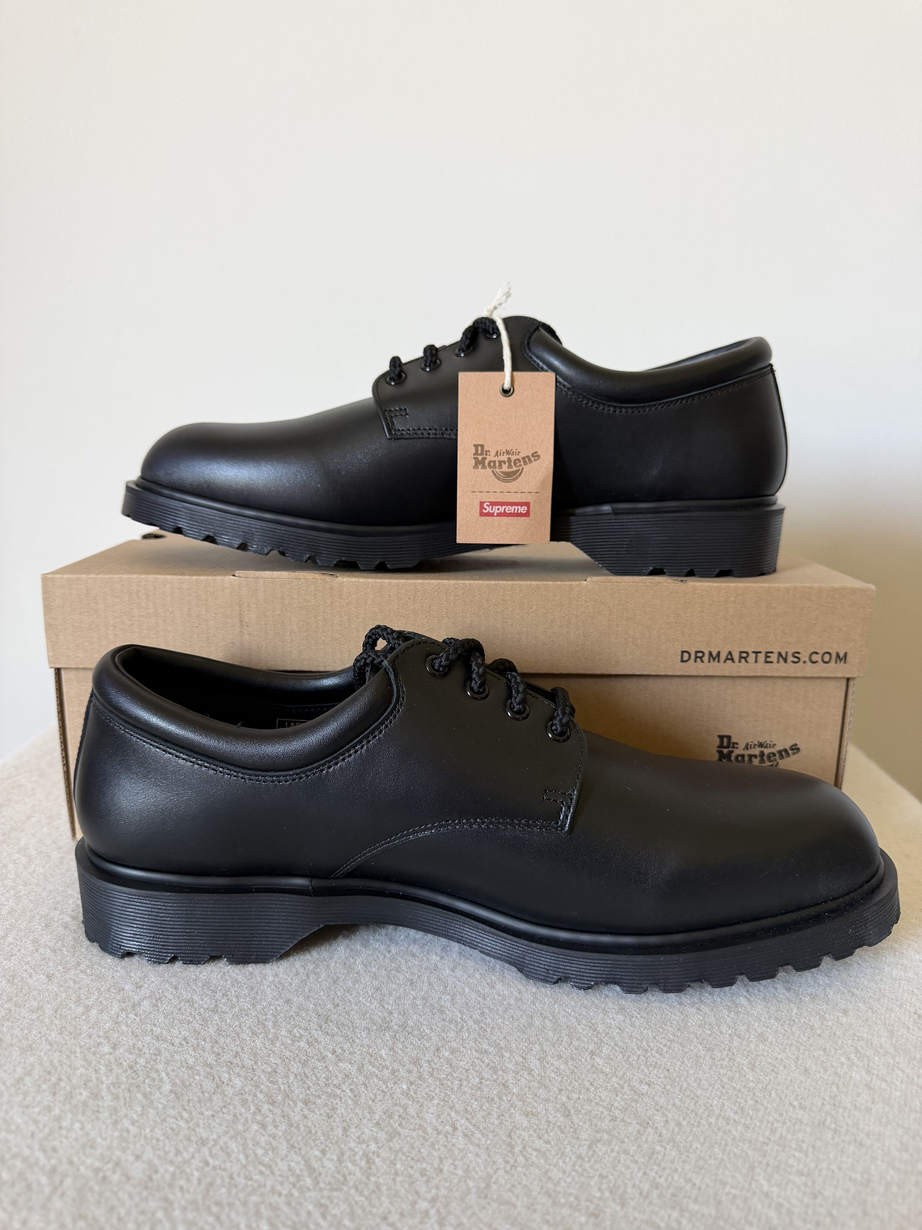Dr. Martens × Supreme Supreme Dr. Martens Postal 4 Eye Shoe in Black Size US 14 / EU 47 - 3 Thumbnail