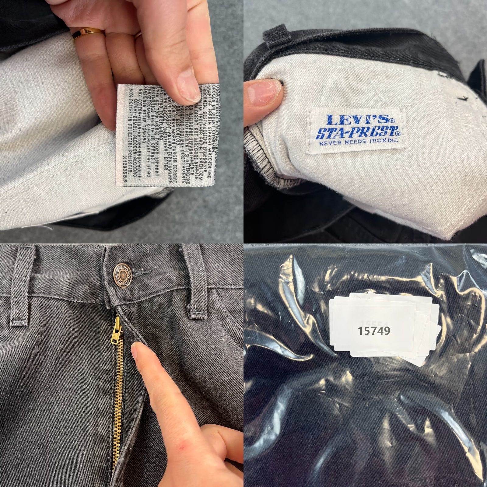 Levi's VINTAGE Levi's Sta-Prest Mens Jeans Relaxed Baggy Straight 29 34 Dark Black 90s Mens Size US 29 - 8 Thumbnail