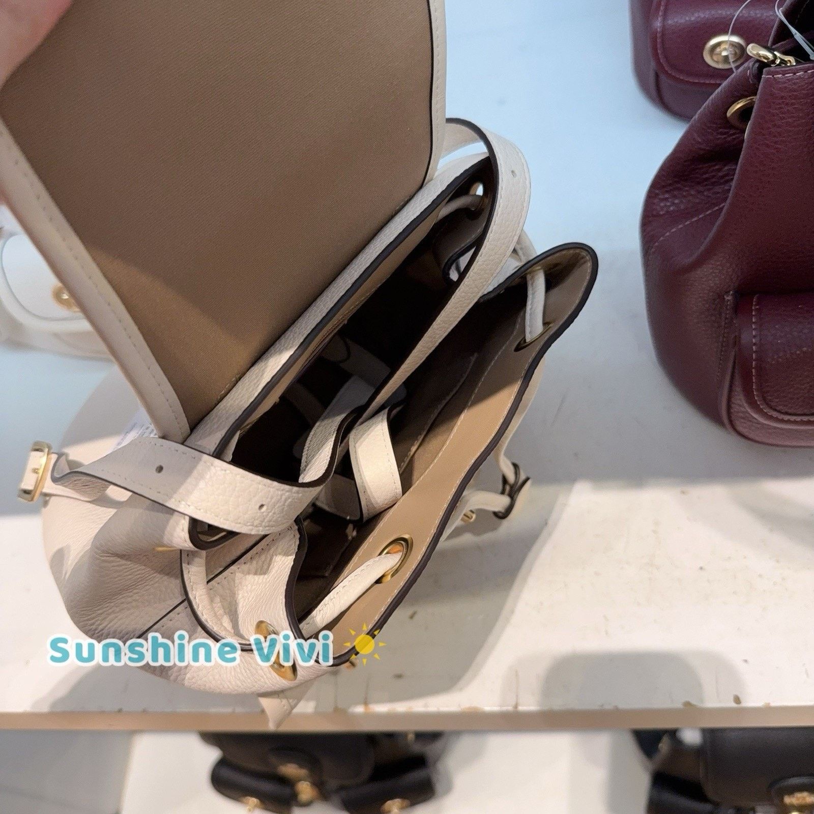 Coach NWT Coach Hadley Backpack CBH09 Refined leather Gold Chalk Size ONE SIZE - 6 Thumbnail