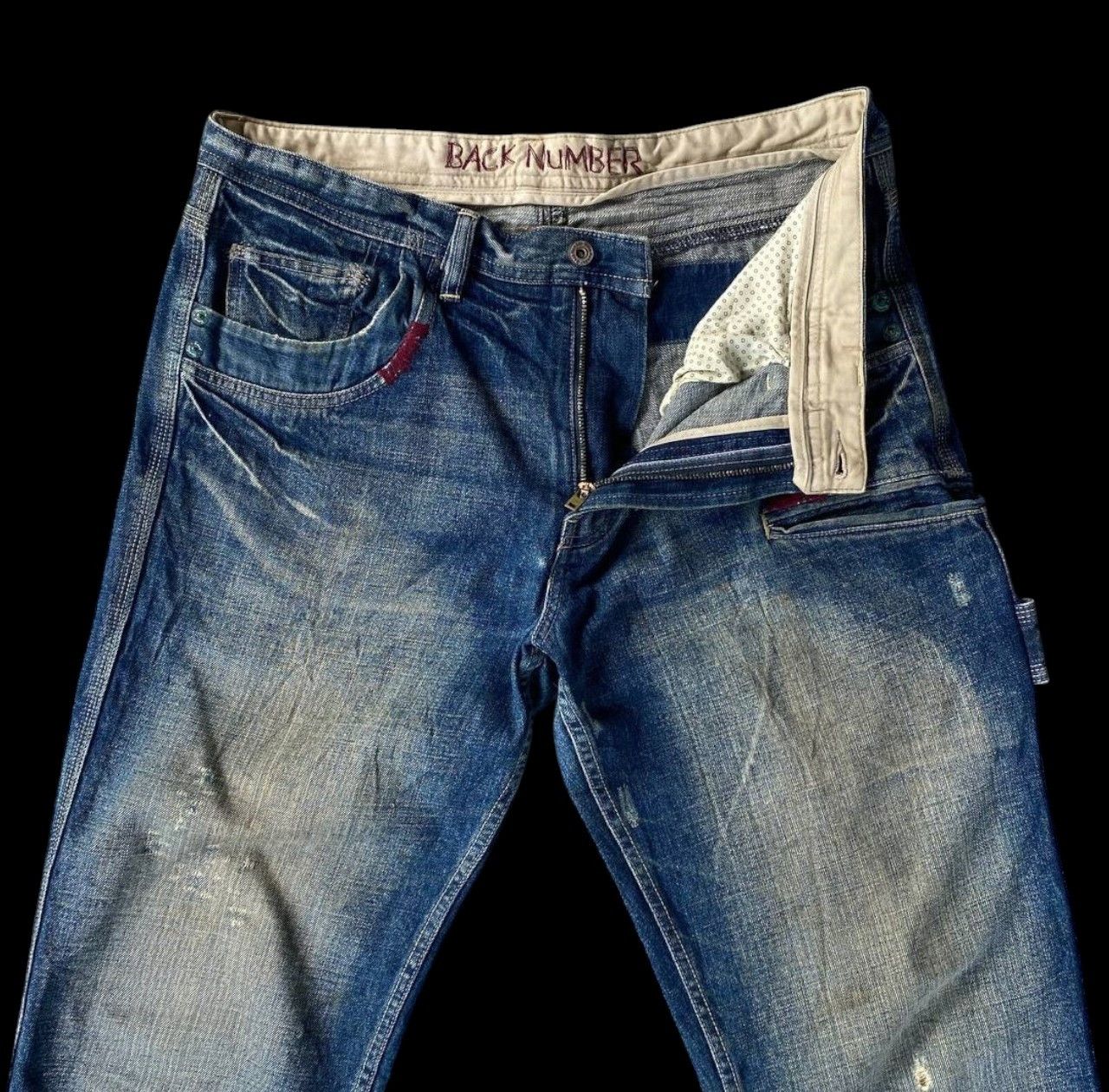 Japanese Brand W36X33 VTG BACK NUMBER DISTRESSED DENIM MUDWASH RUSTY DIRTY Size US 36 / EU 52 - 10 Thumbnail