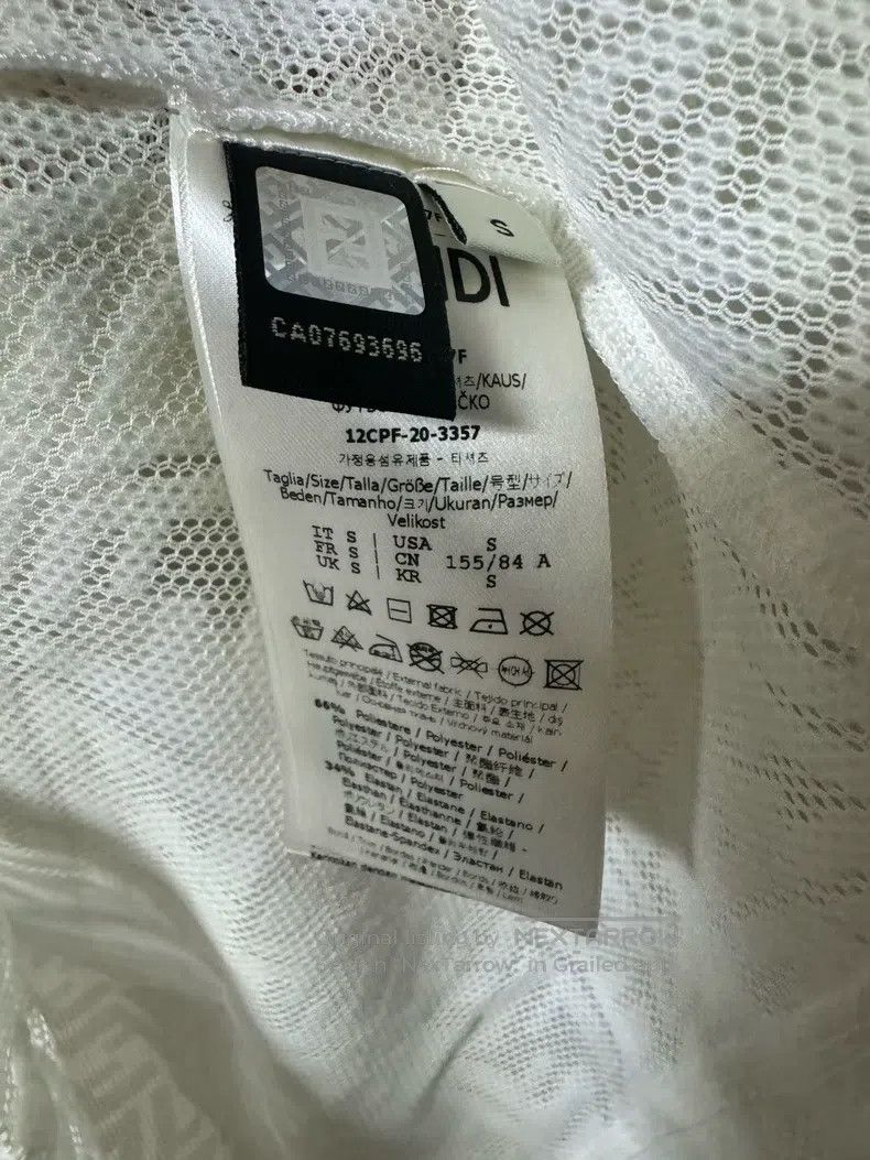 Fendi Fendi White Cutout Monogram Printed Short Sleeve Size S / US 4 / IT 40 - 4 Thumbnail