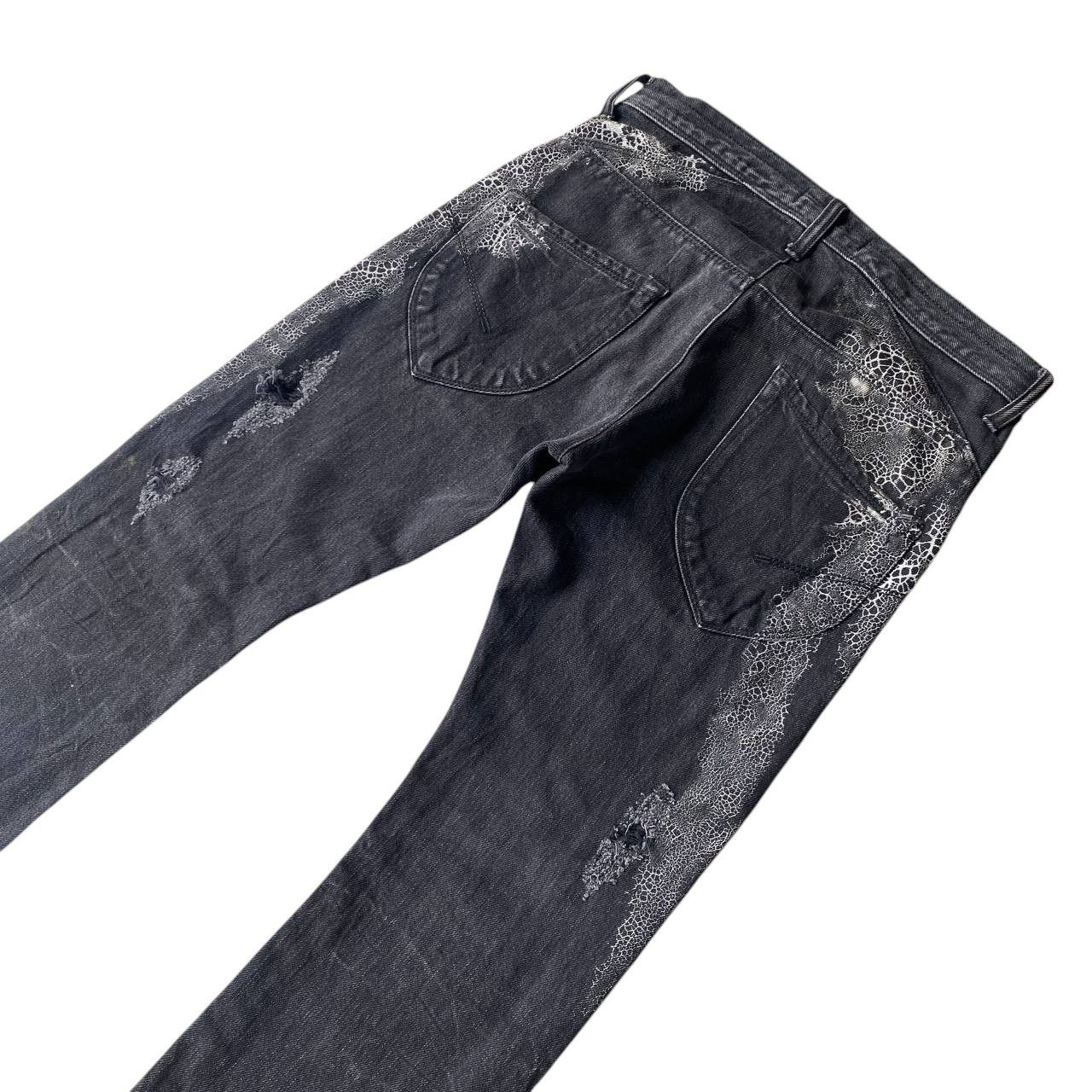 JACKROSE Rocker Jackrose LuvMaison Python+SpiderWeb Distressed Denim Size US 28 / EU 44 - 14 Thumbnail