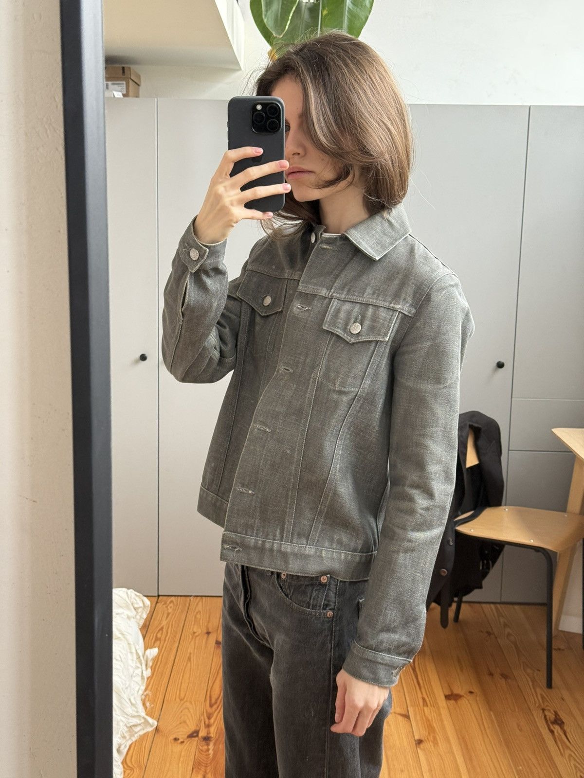 Helmut Lang Helmut Lang 1999 Vintage Denim Gray Jacket Women’s XS Size US XS / EU 42 / 0 - 4 Thumbnail