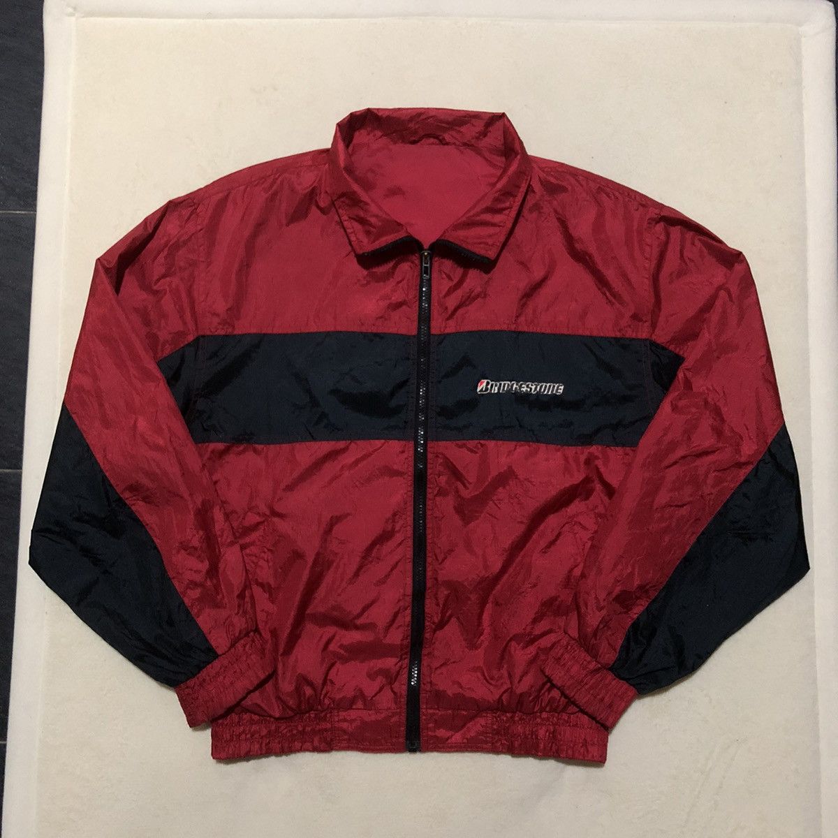 DISTRESSED Vintage Bridgestone Light Bomber Jacket