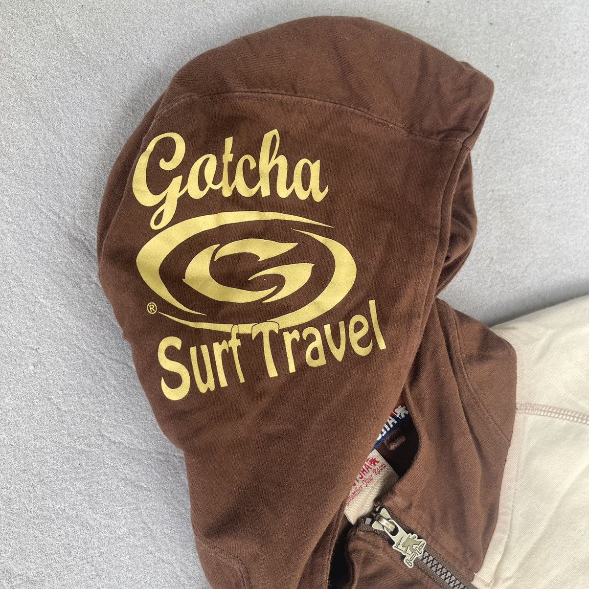 Gotcha Vintage Gotcha Surf Travel Hoodie Y2K Brown White Size US XS / EU 42 / 0 - 5 Thumbnail