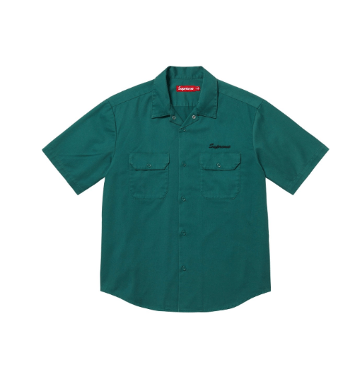 Supreme Supreme Rhinestone Pin Up S/S Work Shirt Work Green Medium Size US M / EU 48-50 / 2 - 3 Thumbnail