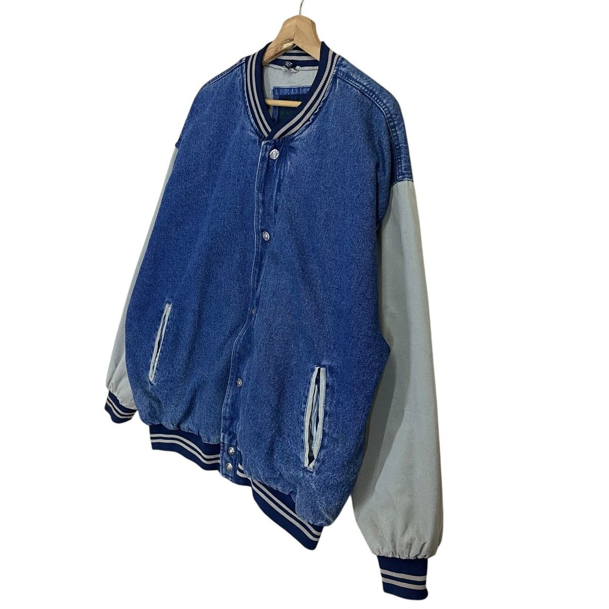 Vintage Vintage 90s North Bay Ltd Denim Varsity Jacket Size US XL / EU 56 / 4 - 3 Thumbnail