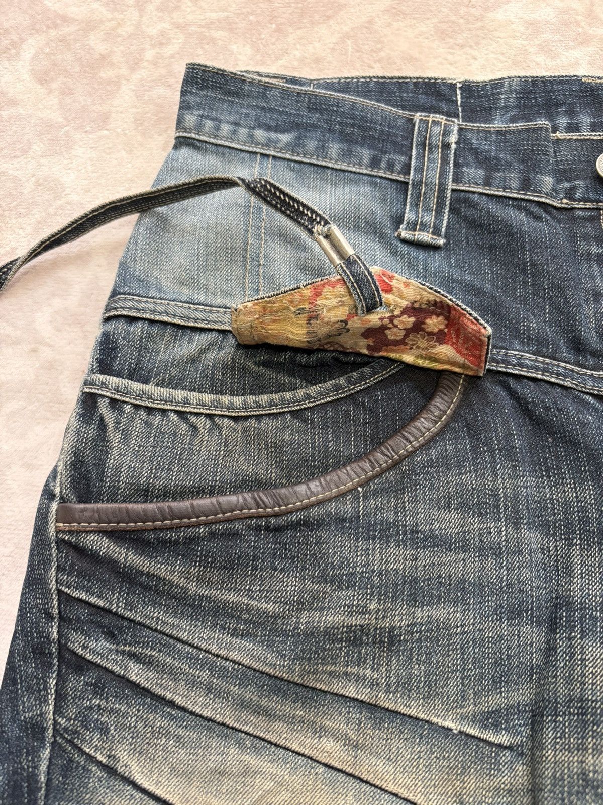 PPFM PPFM Archival Distressed Cargo Denim Zipped Ribbed Pockets Size US 33 - 13 Thumbnail