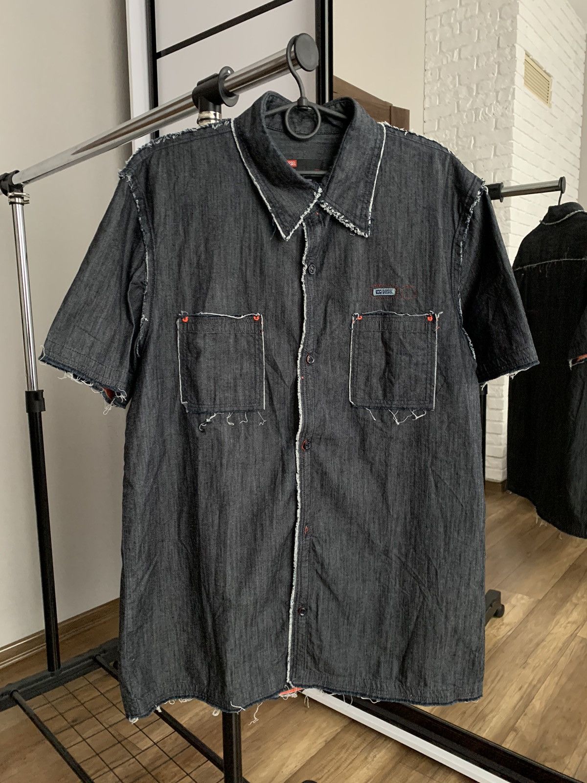 Diesel Diesel Denim Vintage Shirt 90s Logo Distressed Size US XL / EU 56 / 4 - 2 Thumbnail