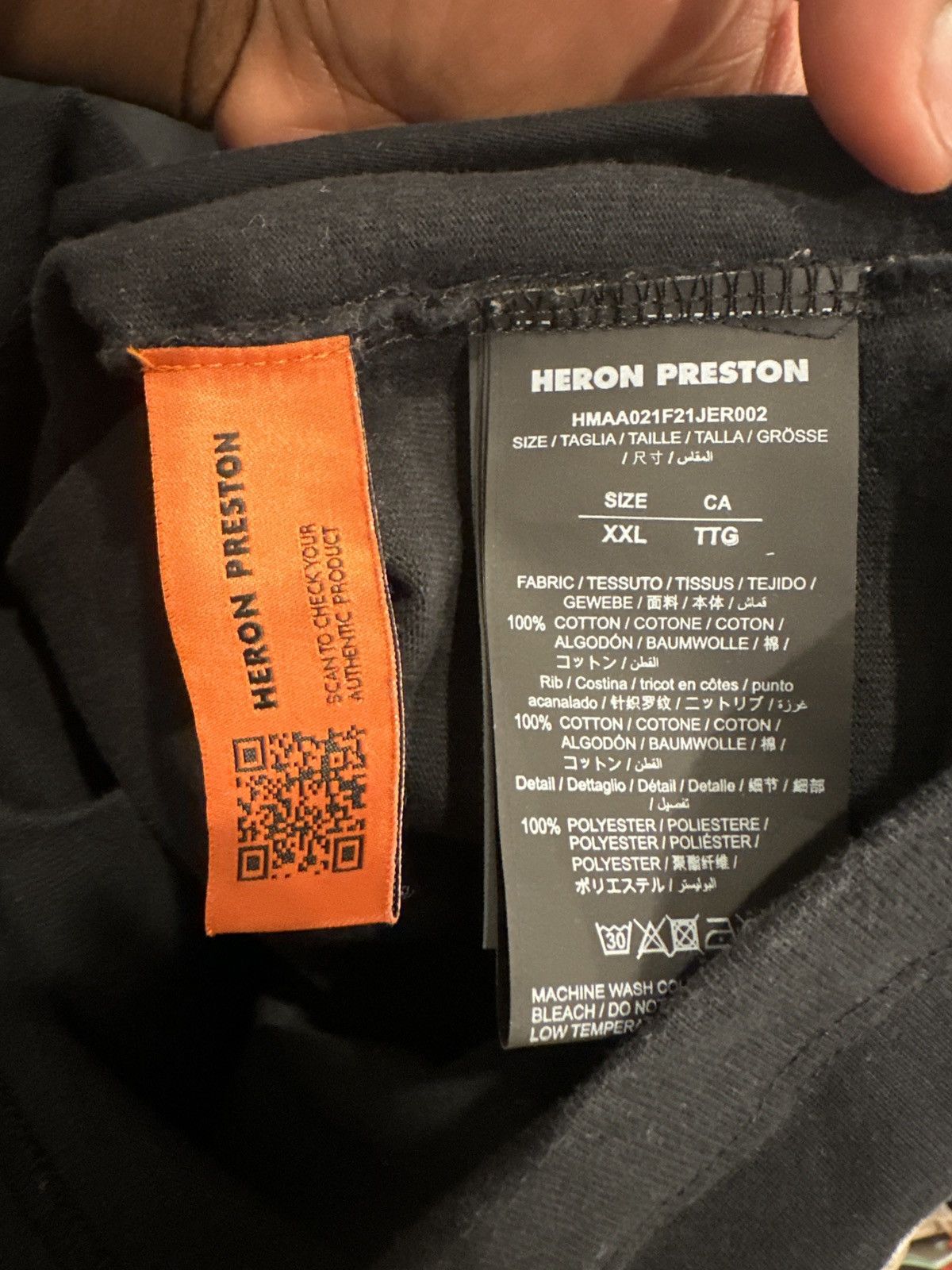 image of Heron Preston Embroidery Shirt Black, Men's (Size 2XL)