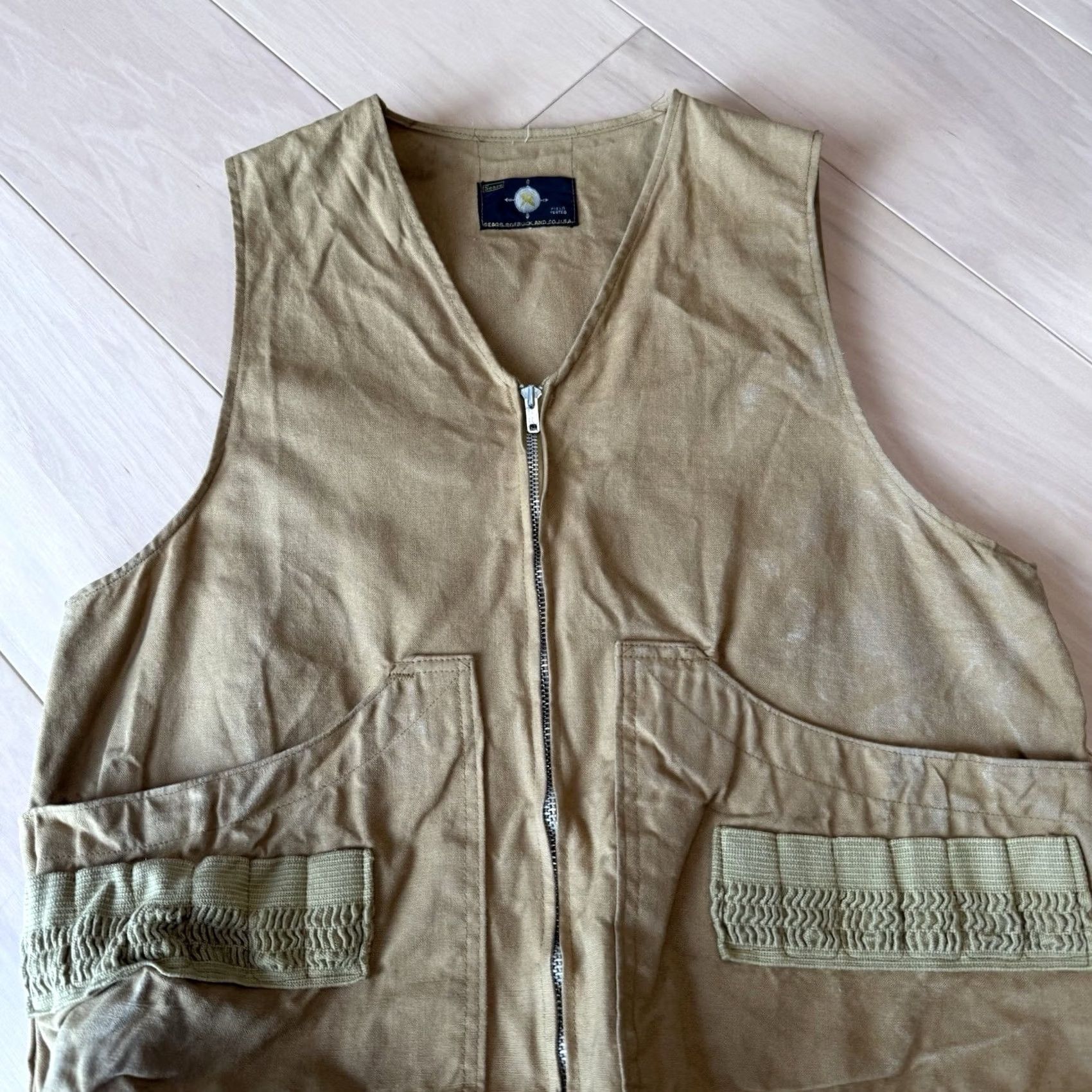 Sears VINTAGE Sears Field Tested Vest Small Khaki 80s Outdoors Hunting Workwear Vest Men S Khaki USA Western Armor? Size US S / EU 44-46 / 1 - 3 Thumbnail