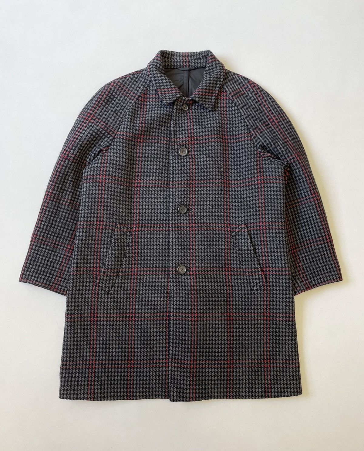 Prada Mid 2000s Check Wool Overcoat Size US XL / EU 56 / 4 - 2 Thumbnail