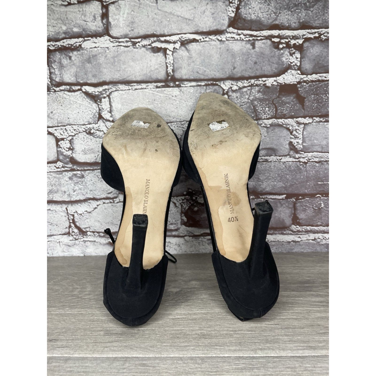 Manolo Blahnik Manolo Blahnik Black Satin Pointed Toe Strappy Stiletto Heel Size US 9 / IT 39 - 21 Thumbnail