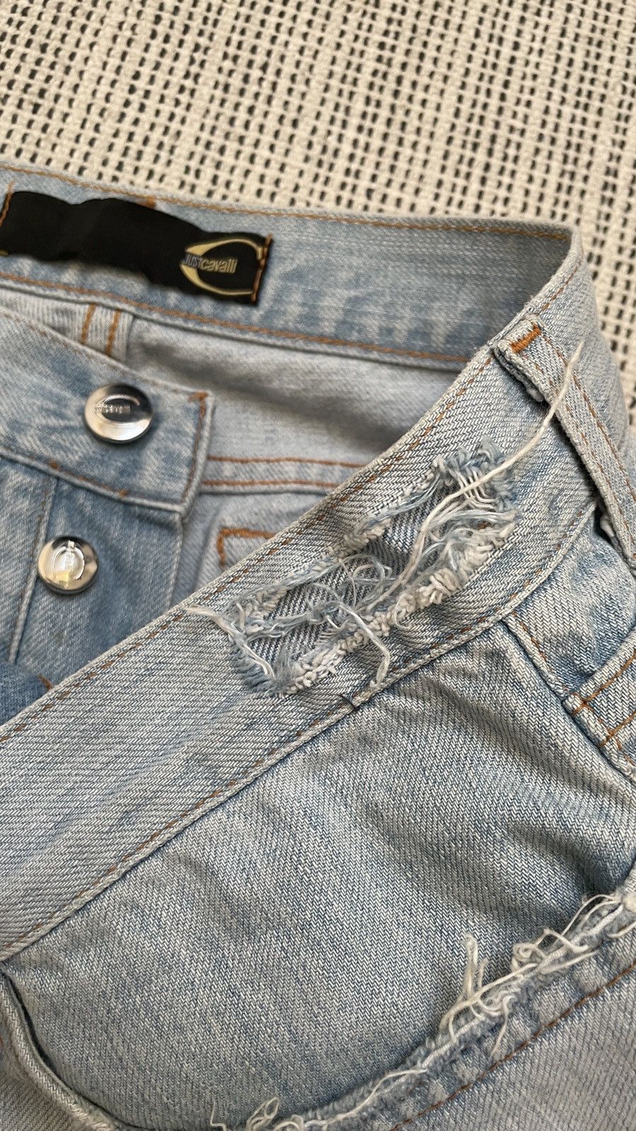 Roberto Cavalli JUST ROBERTO CAVALLI DISTRESSED VINTAGE DESIGN DENIM JEANS Size US 34 / EU 50 - 5 Thumbnail