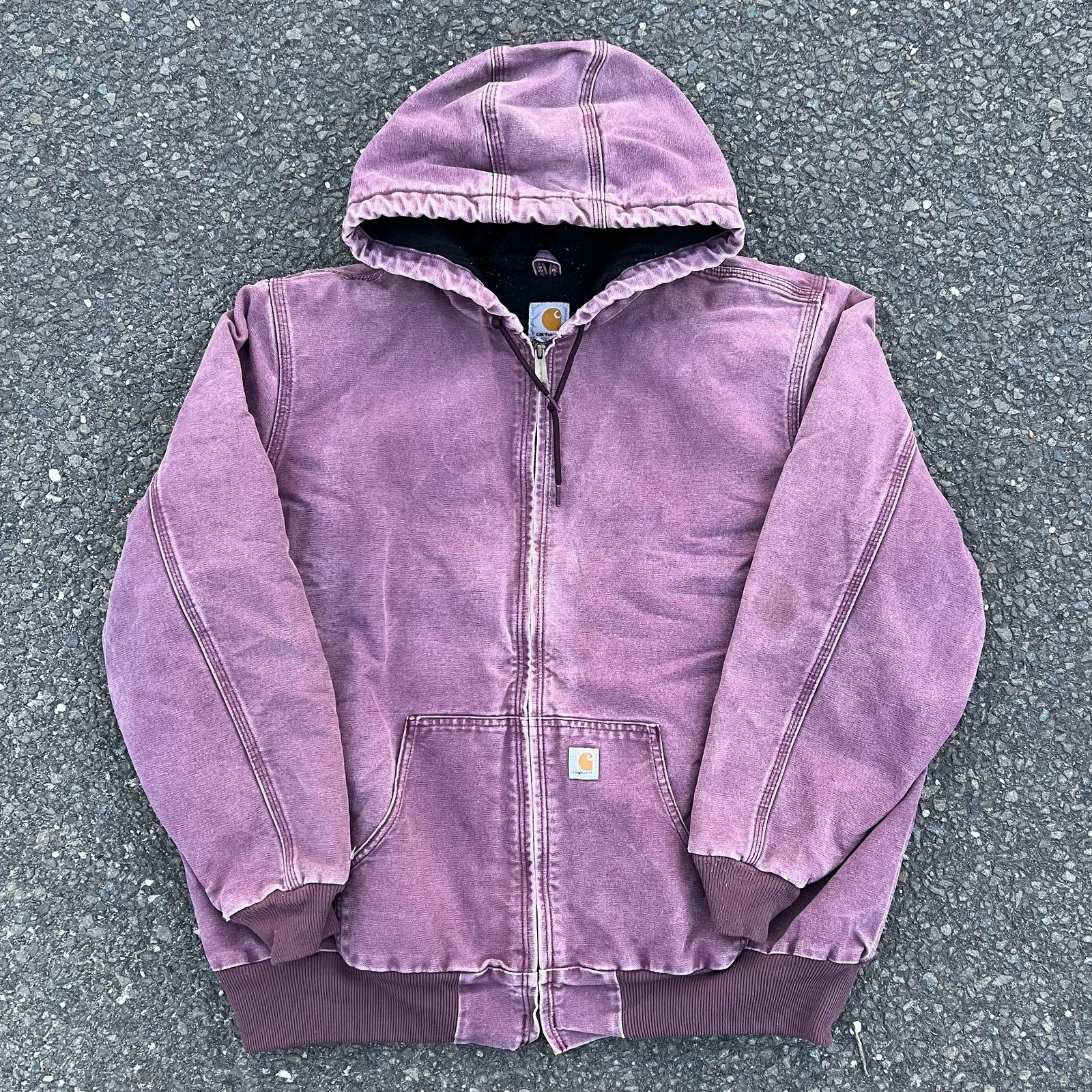 image of Carhartt Crazy Faded Purple Plm Hooded Work Jacket, Men's (Size 2XL)