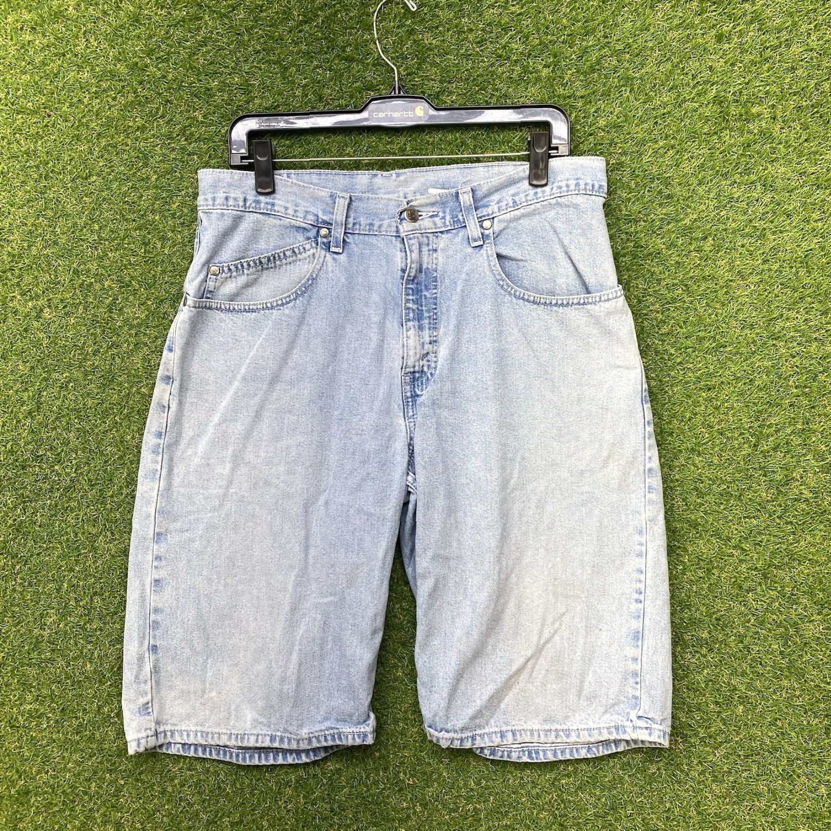 Levi's VINTAGE Levi's Jeans Shorts Mens 42 L2 Silver Tab Baggy Fit Skater JNCO Light Wash Denim 5-Pocket Design Relaxed 90s USA Mens Size US 42 / EU 58 - 2 Thumbnail