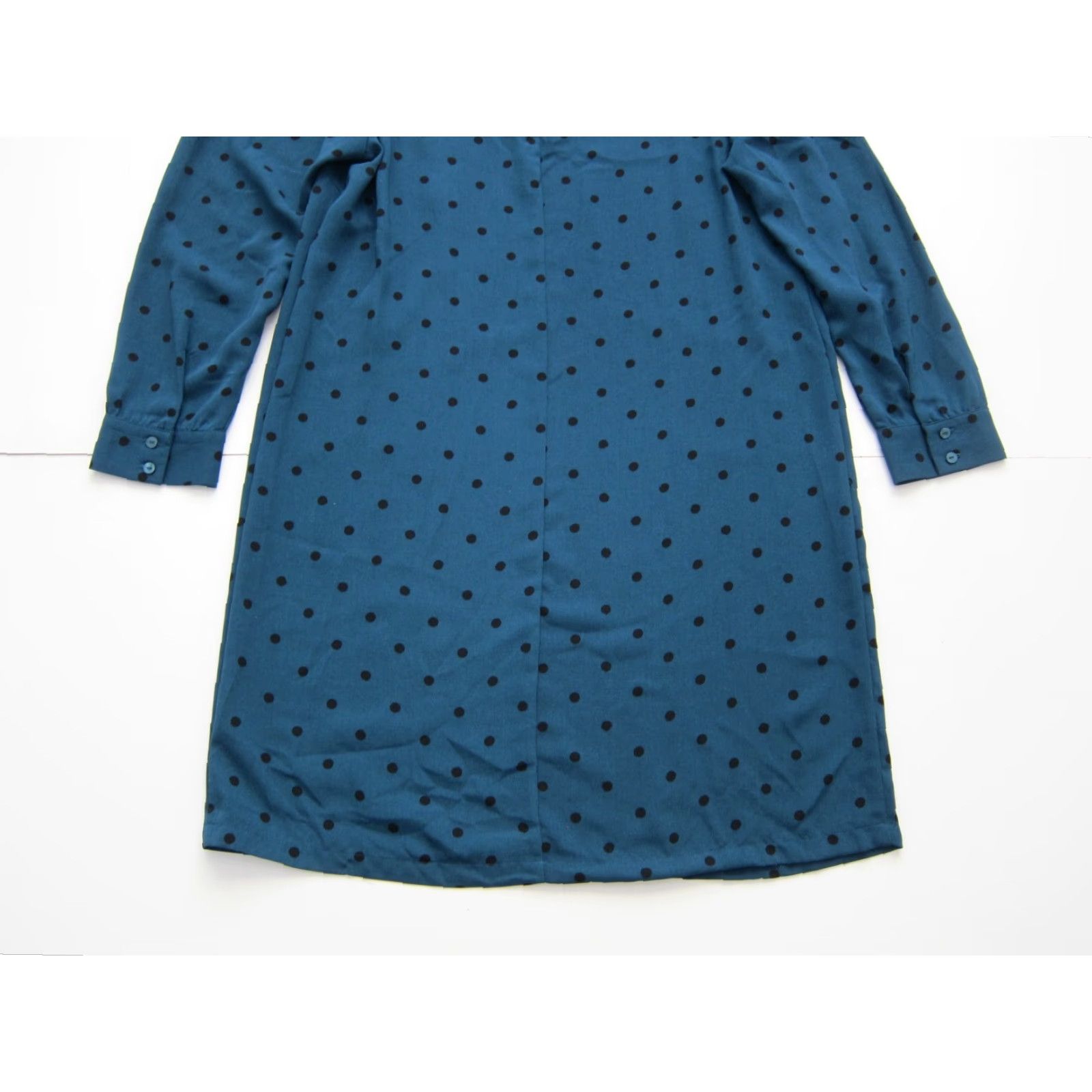Old Navy Old Navy Green Black Polka Dot Long Sleeve Sheath Pencil Tunic Dress Large Size L / US 10 / IT 46 - 6 Thumbnail