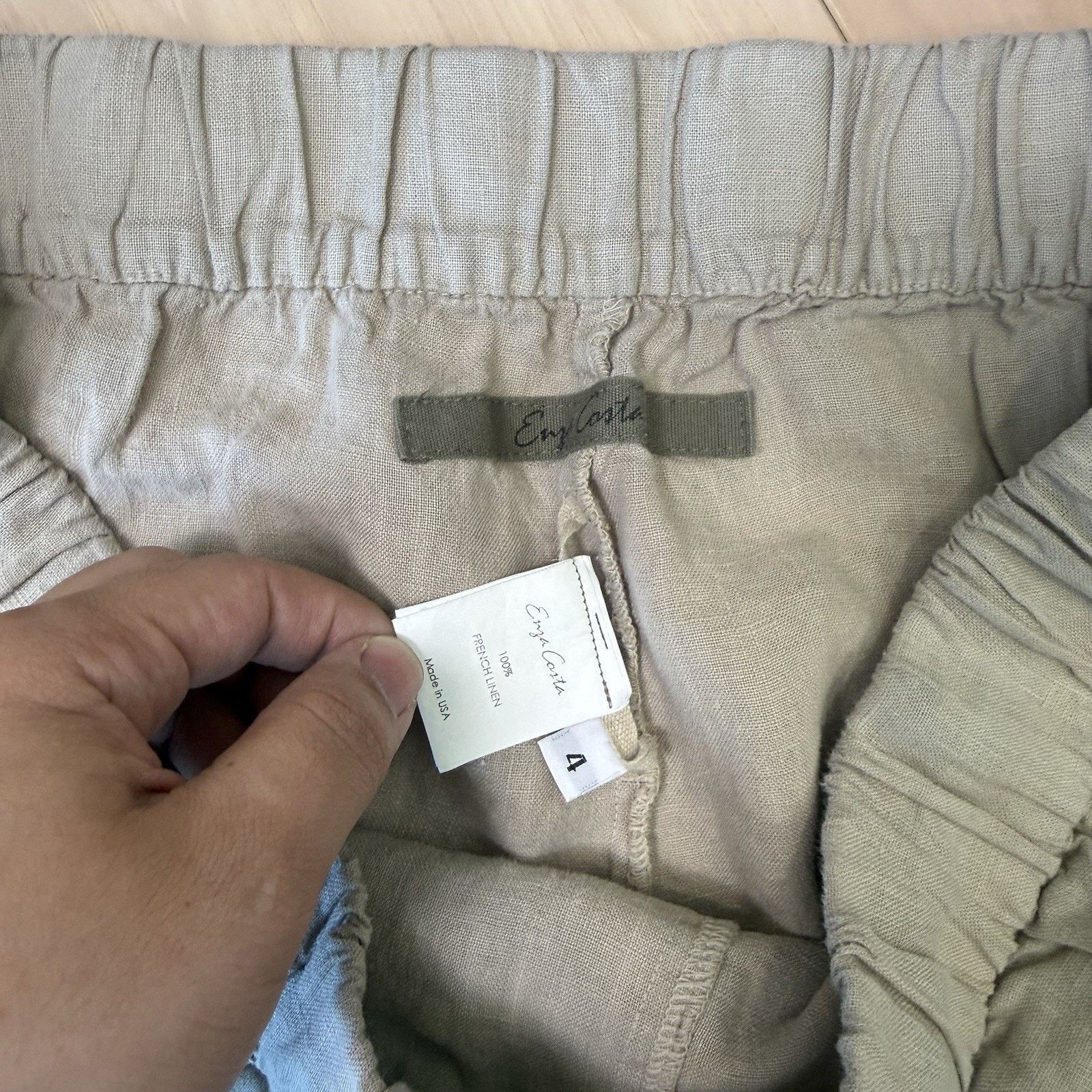Enza Costa Enza Costa Linen Pants Women's 4 Beige Minimalist California Size 27" / US 4 / IT 40 - 5 Thumbnail