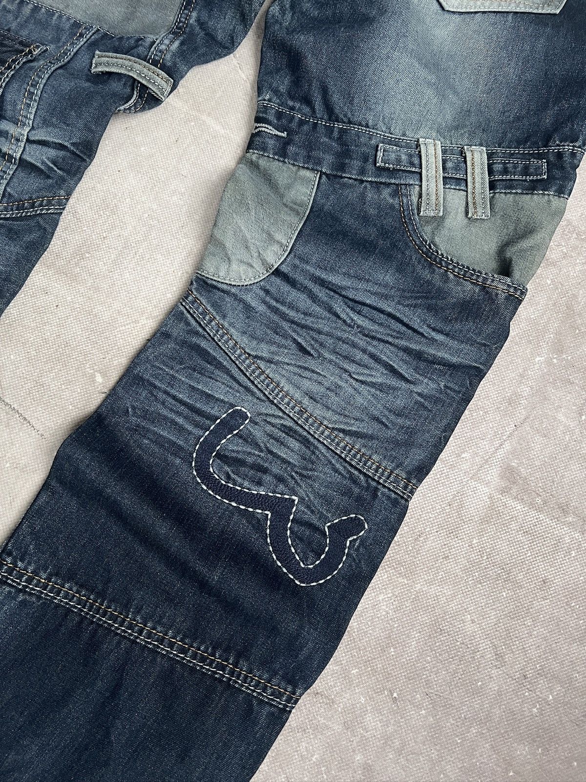 Tornado Mart Rare patchwork denim distressed y2k cargo jeans archive Size US 33 - 11 Thumbnail