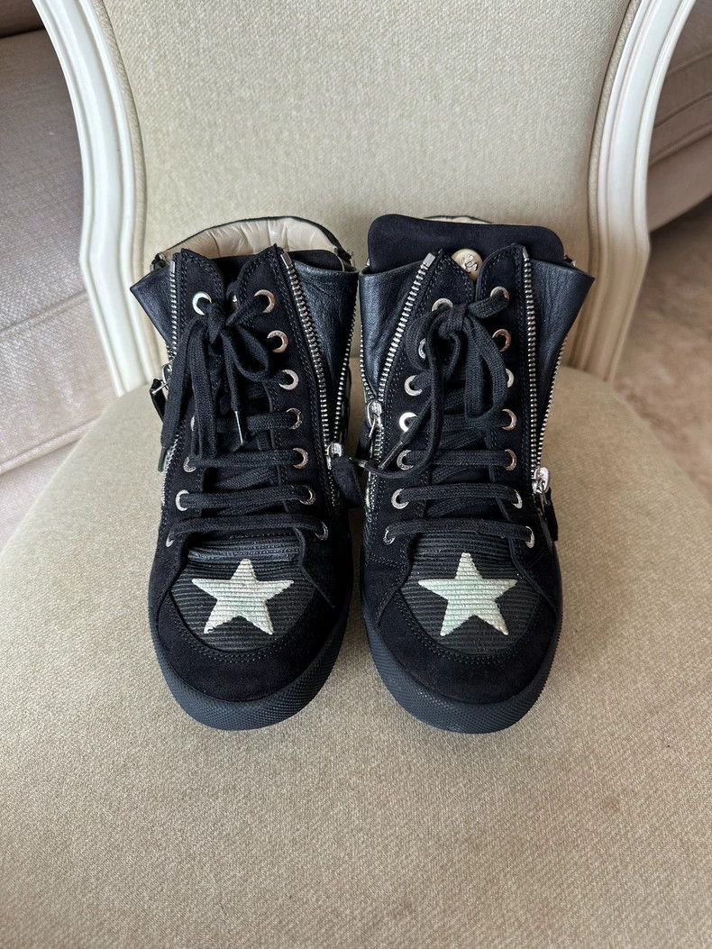 Chanel Chanel Black HighTop Sneakers with Logo -2505 Size US 6.5 / IT 36.5 - 2 Thumbnail