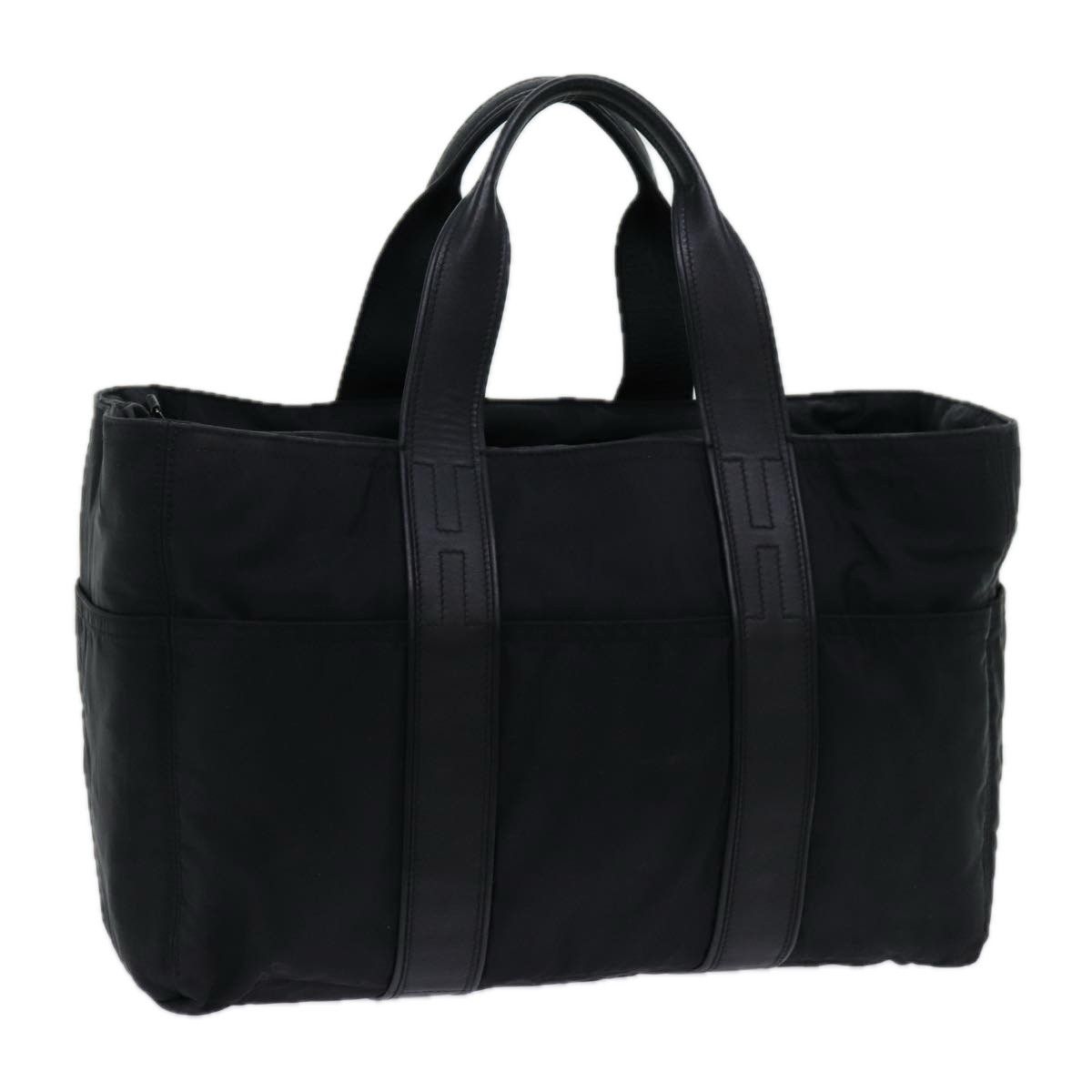 image of Hermes Akapu Luco Mm Hand Bag Nylon Black Auth Bs13431, Women's