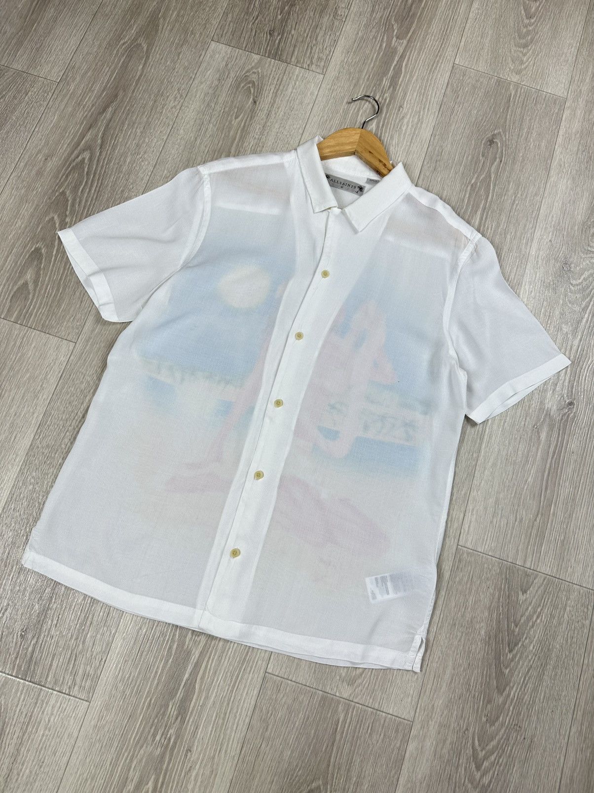 Allsaints Allsaints Viscose Girl Print Hawaiian Shirt Short Sleeve Size US M / EU 48-50 / 2 - 7 Thumbnail