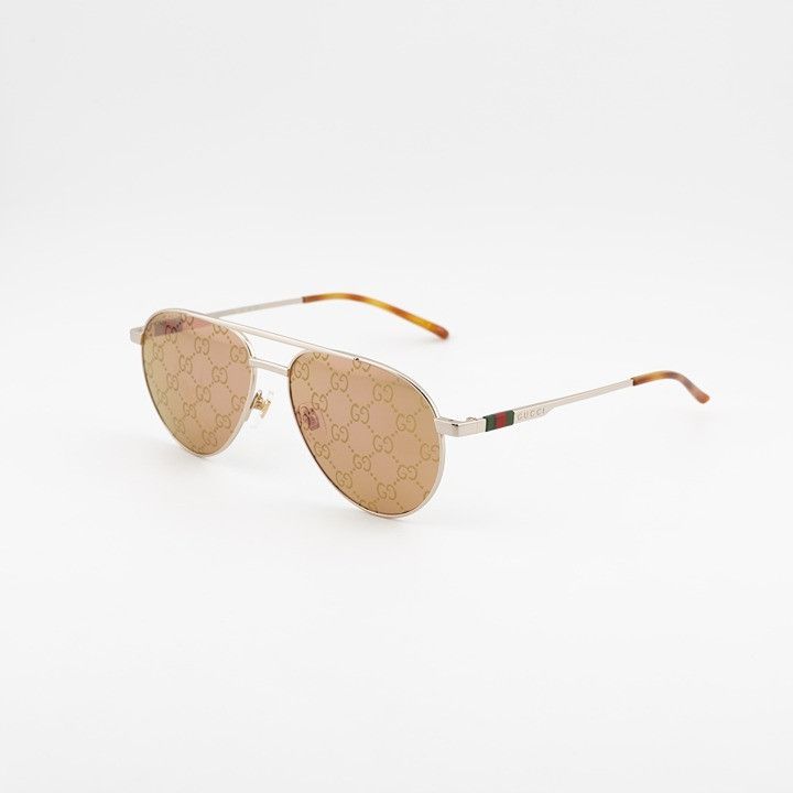 Gucci Gucci GG1679S 002 Sunglasses Shiny Gold Aviator Frame,Yellow Size ONE SIZE - 1 Thumbnail