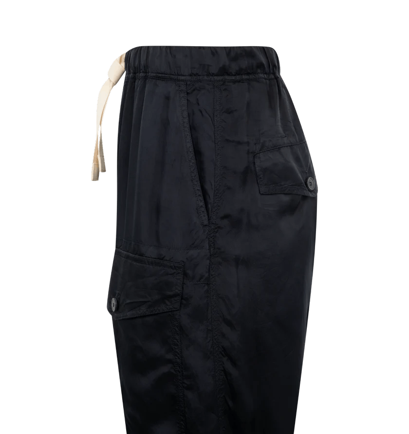 Dries Van Noten o1h1sh10525 Viscose Drawstring Pants in Navy Blue Size US 30 / EU 46 - 3 Thumbnail