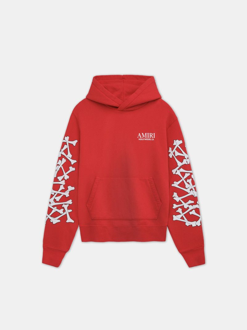 Amiri o1orln0326 Bones Stacked Hoodie in Red Size US M / EU 48-50 / 2 - 1 Thumbnail
