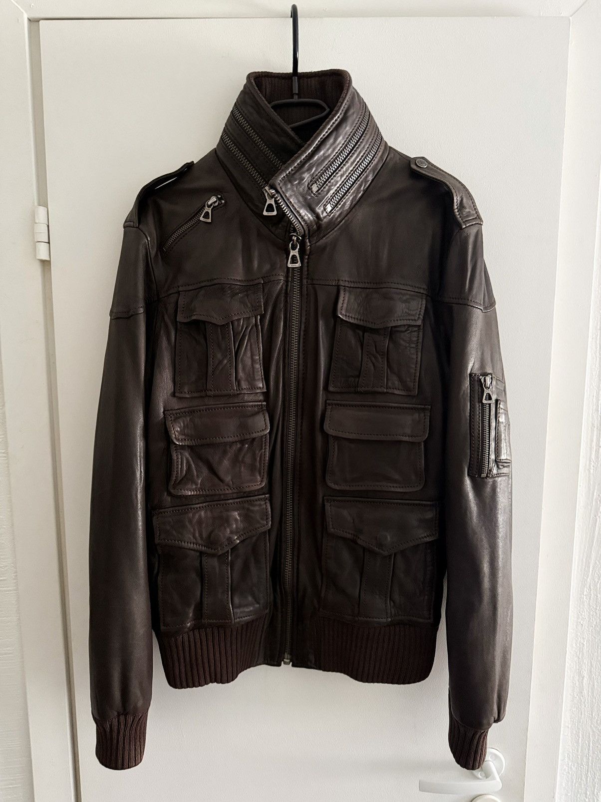 Japanese Brand × Vintage Sly Military Studded Fur Jacket lgb style