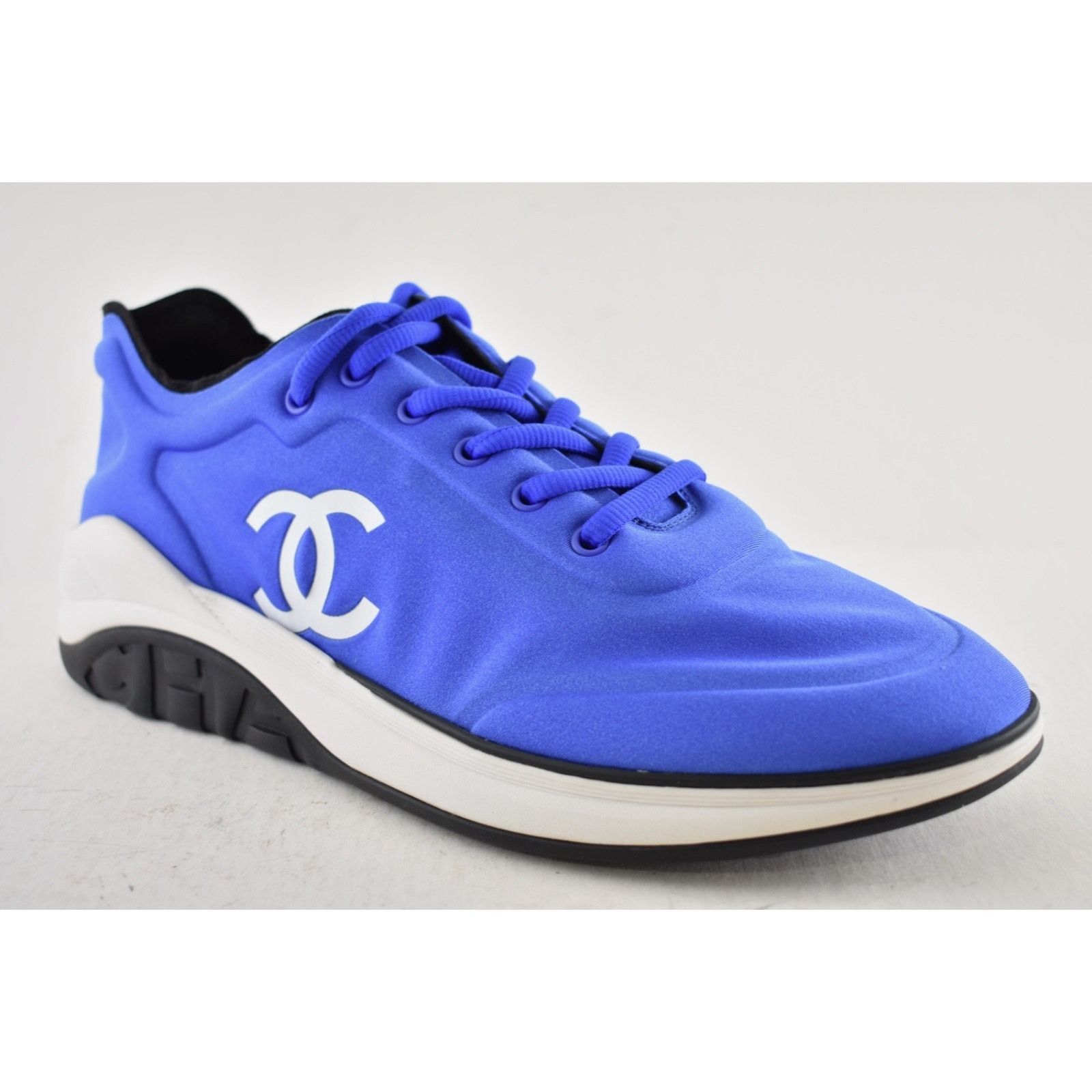 Chanel Chanel Men 19P Blue Lycra White Black CC Logo Lace Low Size US 11 / EU 44 - 5 Thumbnail