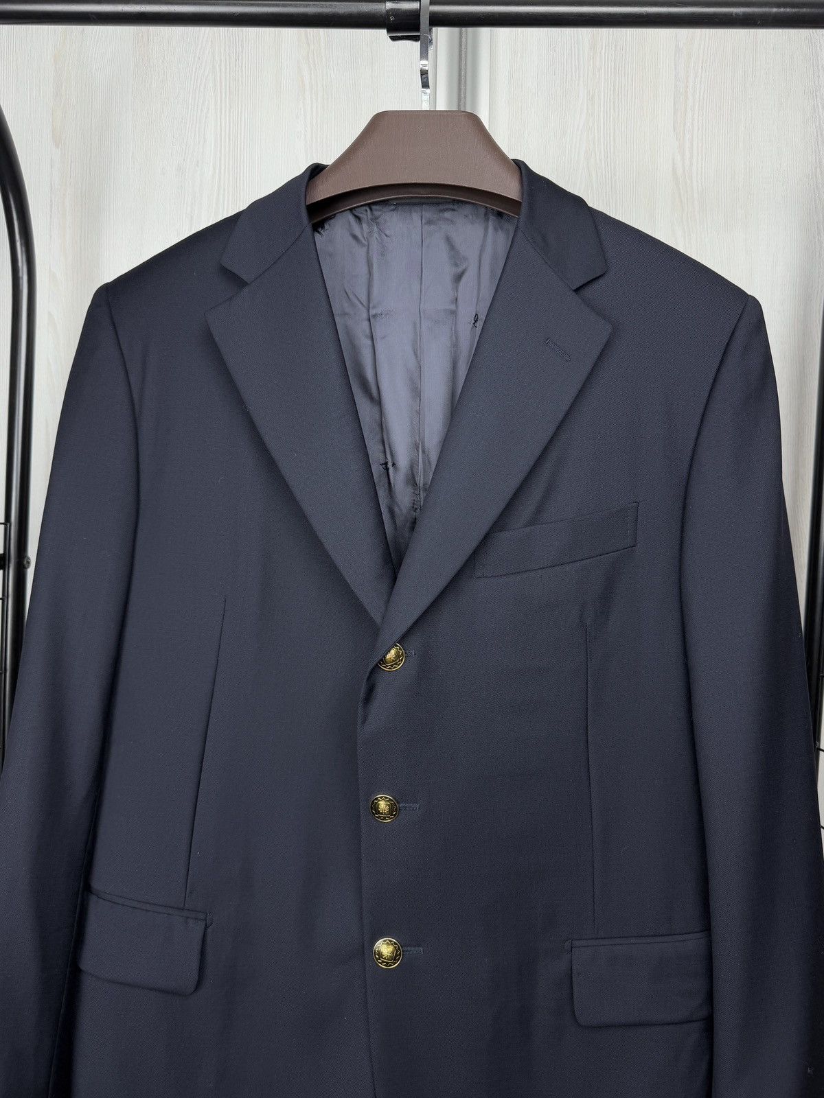Pal Zileri Pal Zileri Navy Blue Super 120s Wool Metal buttons blazer Size 44R - 3 Thumbnail
