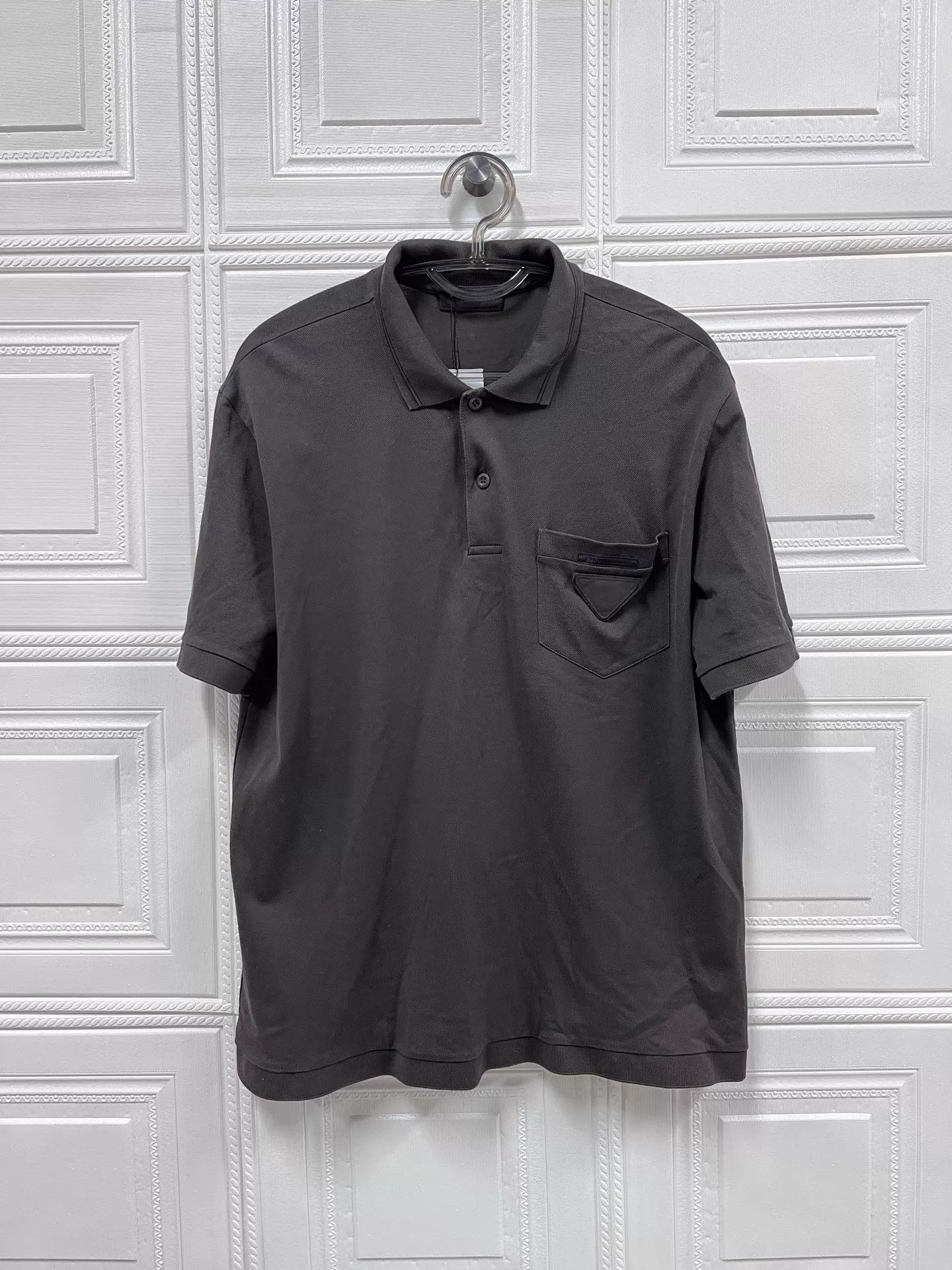 Prada Prada Dark Gray Logo Cotton Short Sleeve Polo XL Size US XL / EU 56 / 4 - 1 Thumbnail
