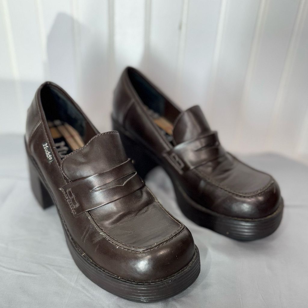 Other Mudd Chunky Y2K VTG Brown Heel Loafer 8.5 Size US 5 / IT 35 - 5 Thumbnail