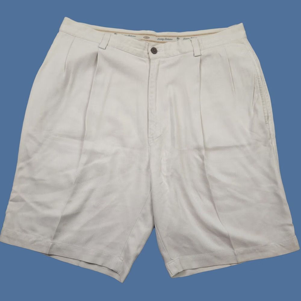Tommy Bahama Tommy Bahama Shorts Bermuda Pleated 34 Silk Beige Beach Casual Mens Size US 34 / EU 50 - 1 Thumbnail