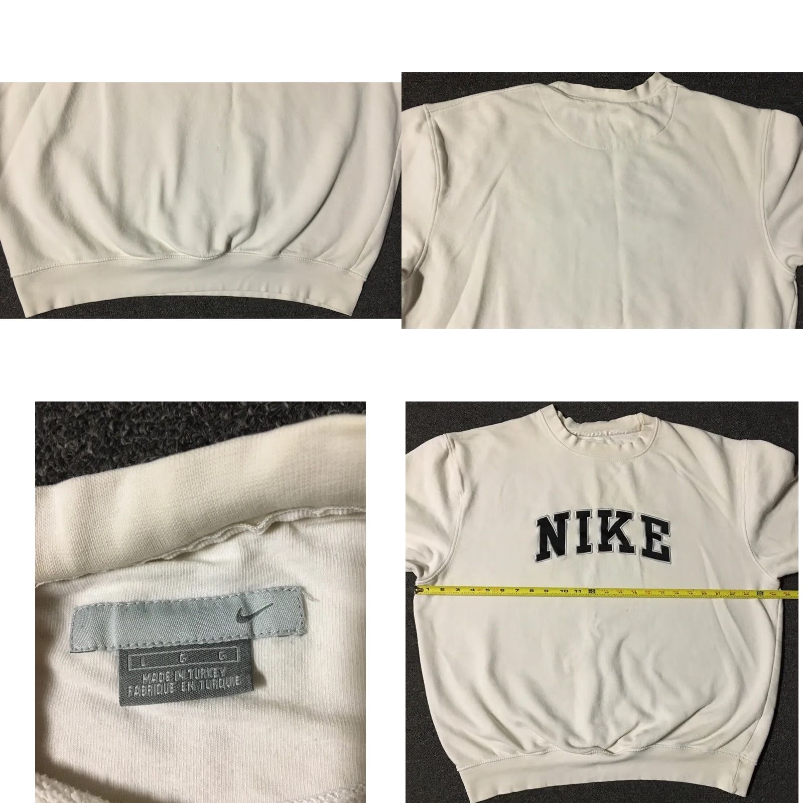Nike VINTAGE Nike Faded Boxy Fit Spellout Sweatshirt Hoodie Men L White Grunge Swoosh 90s Rap Skate Boxy Fit USA Logo Nike Sportswear Size US L / EU 52-54 / 3 - 10 Thumbnail