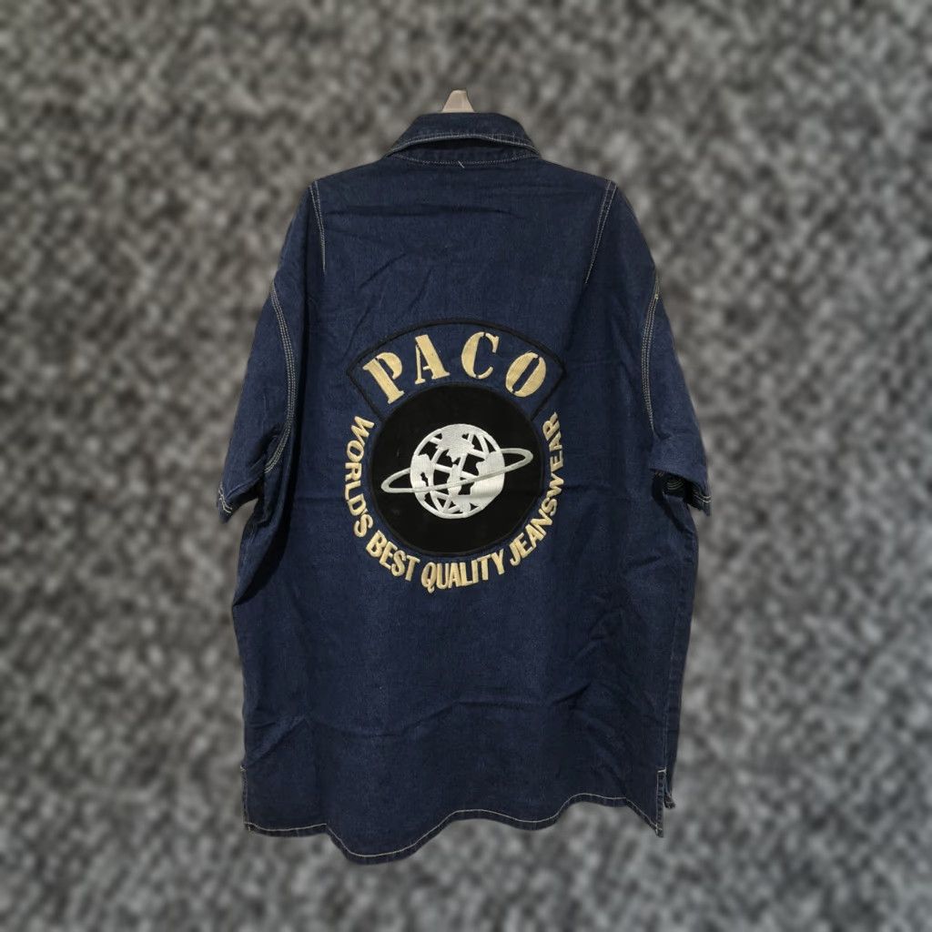 Vintage VINTAGE Paco Sport Big Logo Embroidered Dark Denim Jean Jacket XL Streetwear Jacket Mens 90s Size US 36 / EU 52 - 1 Thumbnail