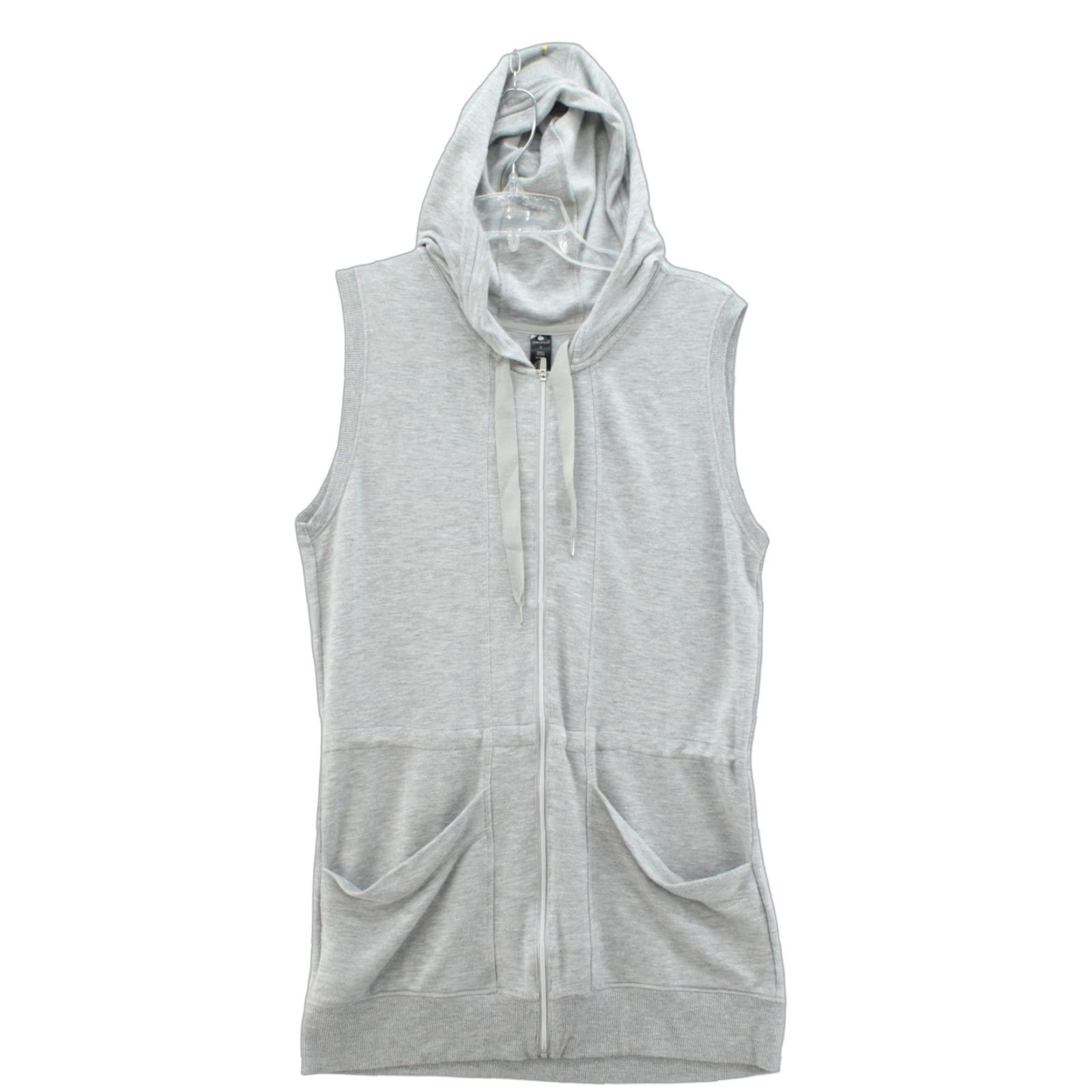 Vintage YOGALICIOUS Grey Full Zip Long Tunic Hoodie Vest Jacket Yoga Casual Womens Small Size S / US 4 / IT 40 - 1 Thumbnail
